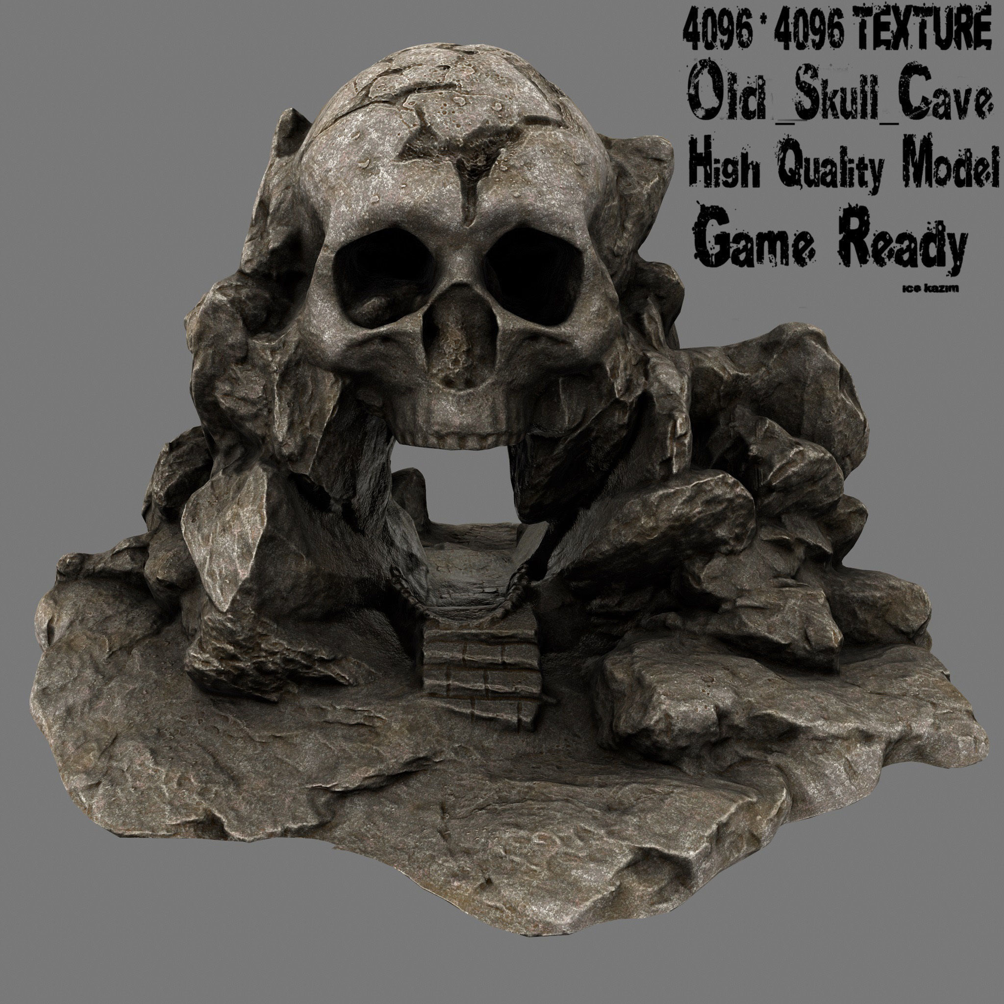 Skull Cave Low-poly 3D model_1