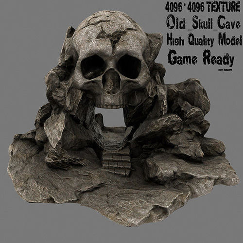 Skull Cave Low-poly 3D model