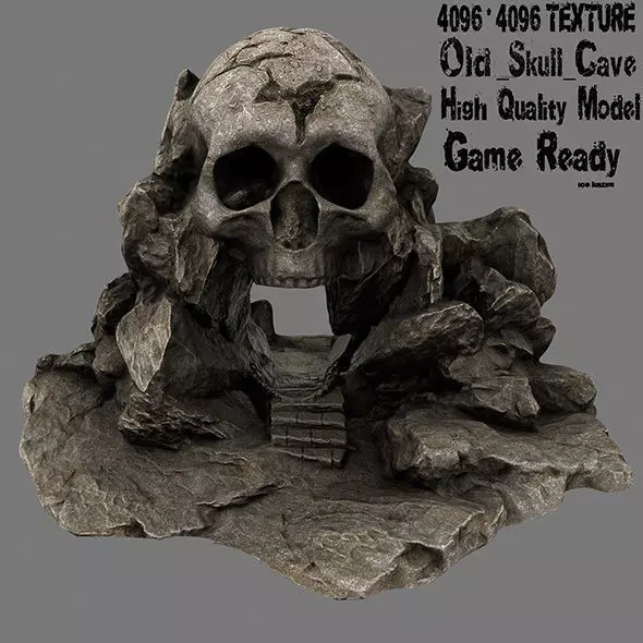 Skull Cave Low-poly 3D model_0