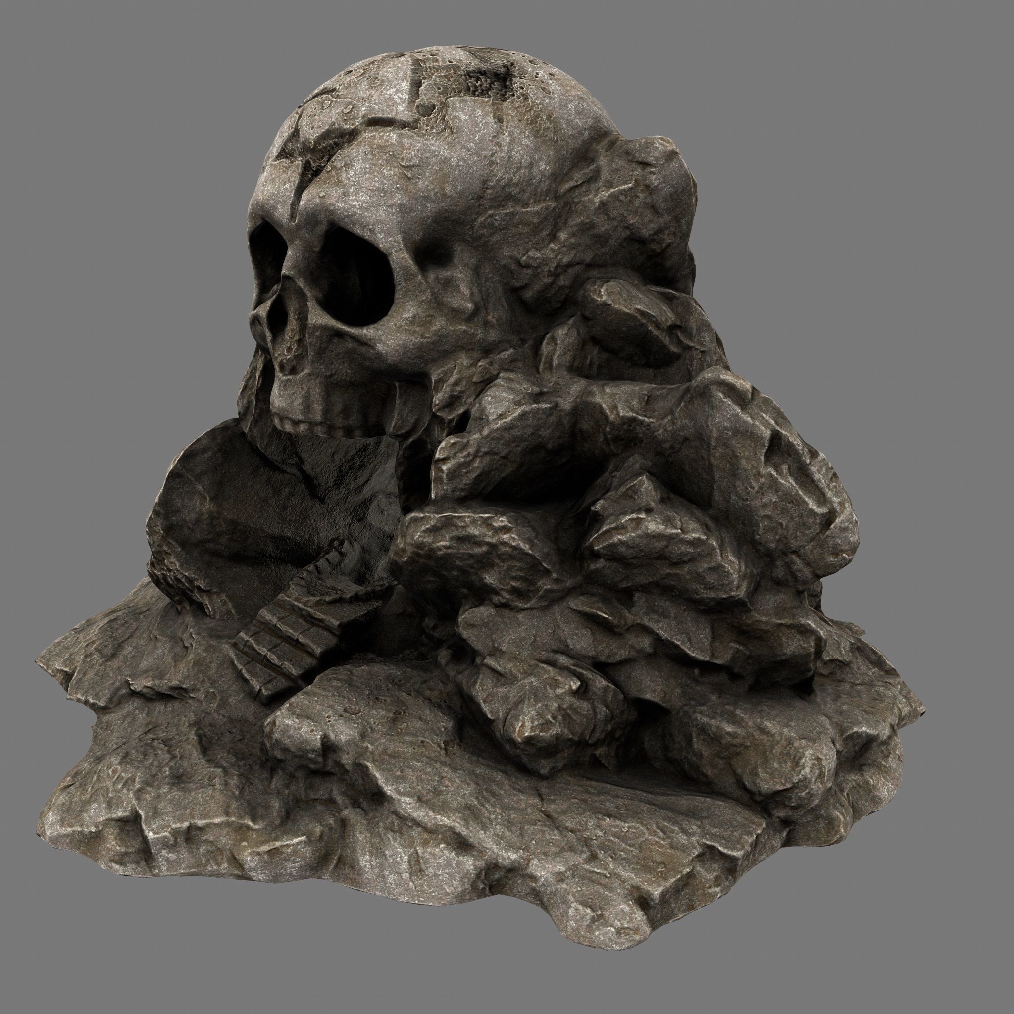 Skull Cave Low-poly 3D model_8