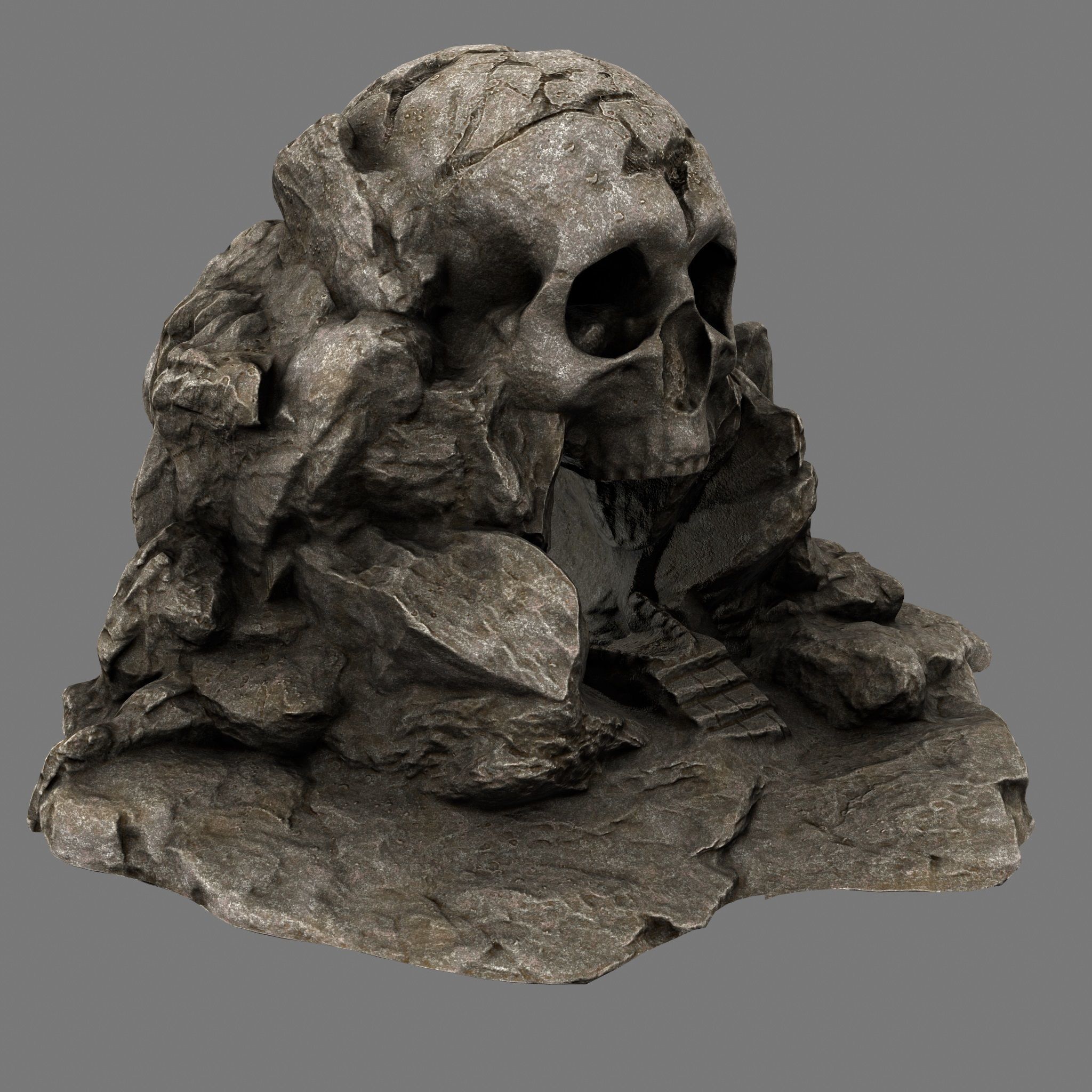 Skull Cave Low-poly 3D model_2