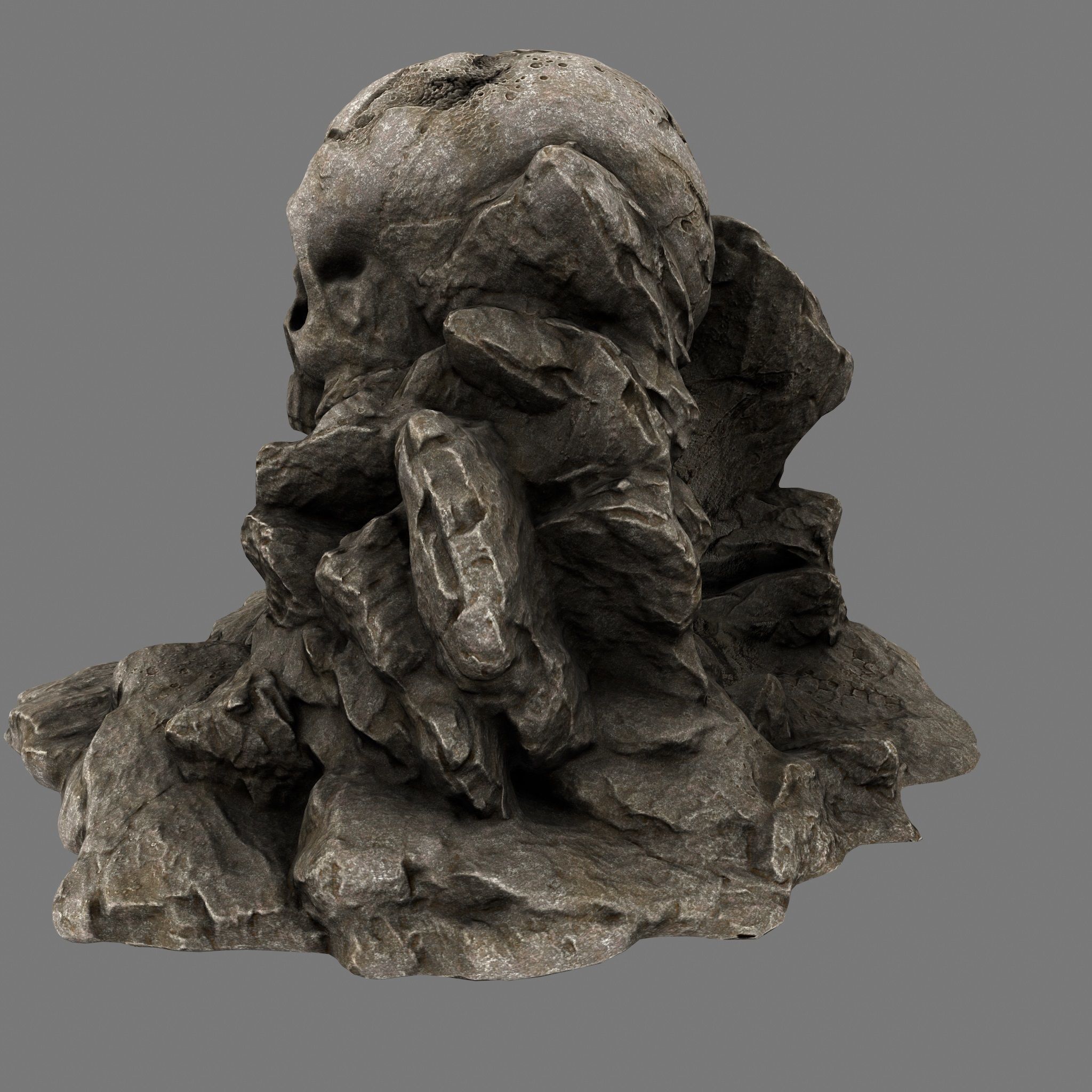 Skull Cave Low-poly 3D model_7