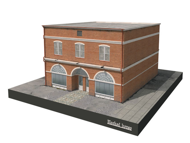 Blocked house  Low-poly 3D model