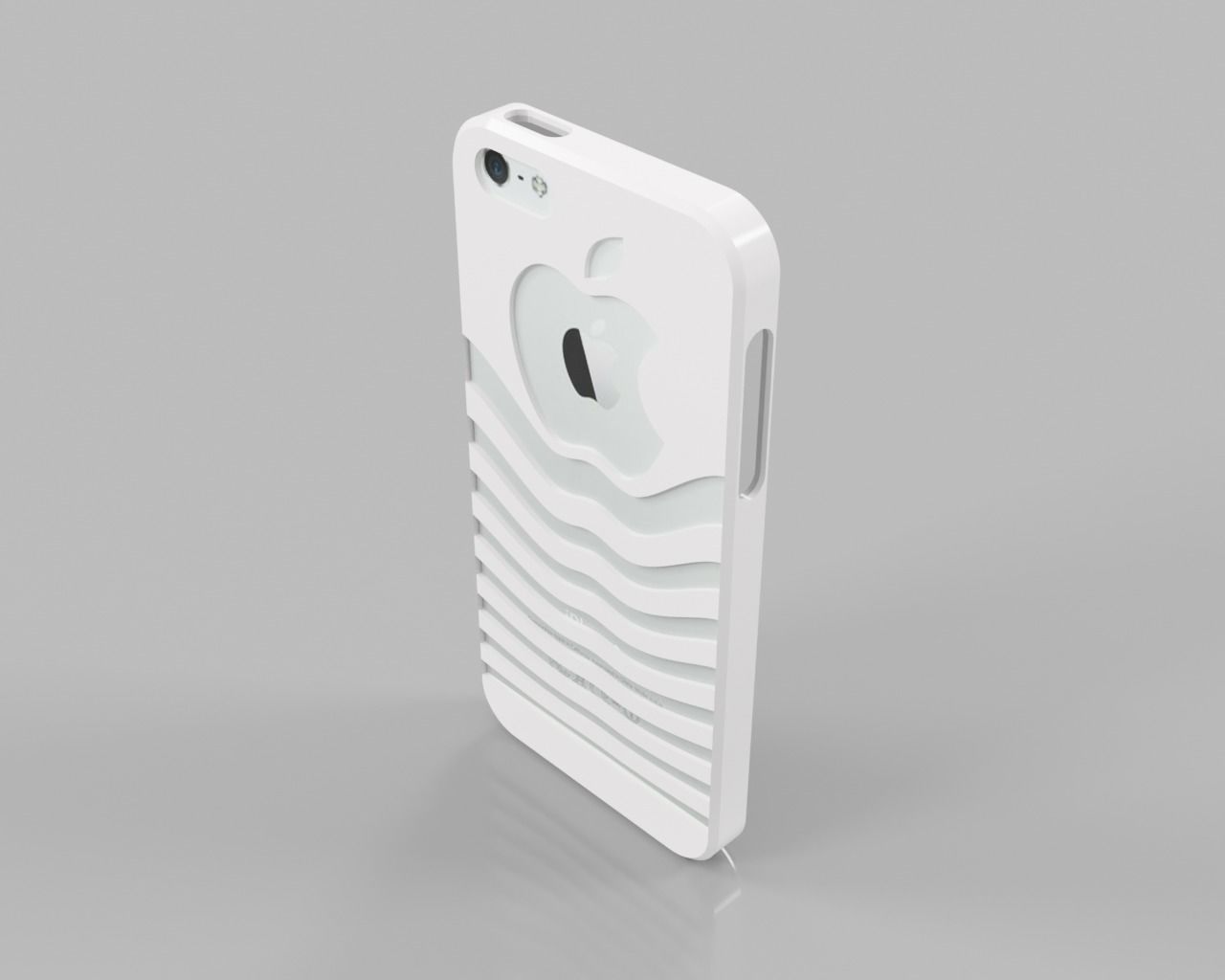 IPhone 5 case with apple logo 3D print model_5