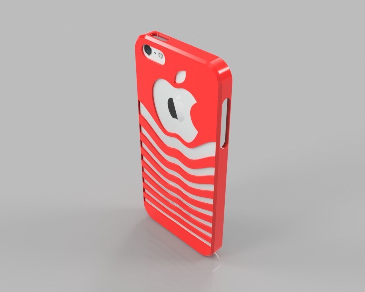IPhone 5 case with apple logo 3D print model_2