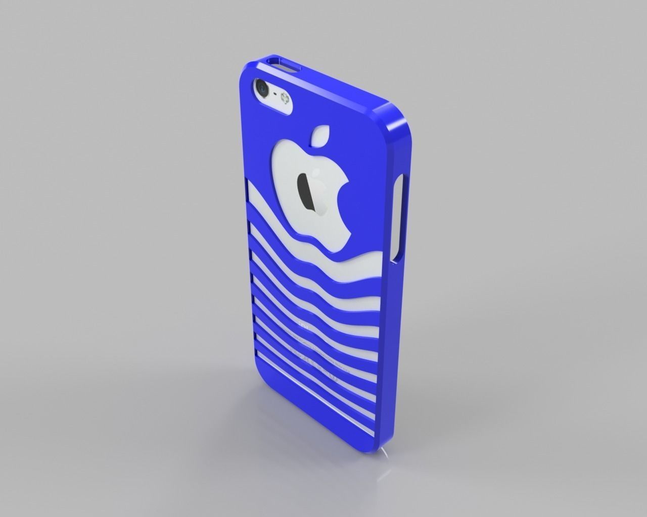 IPhone 5 case with apple logo 3D print model_3