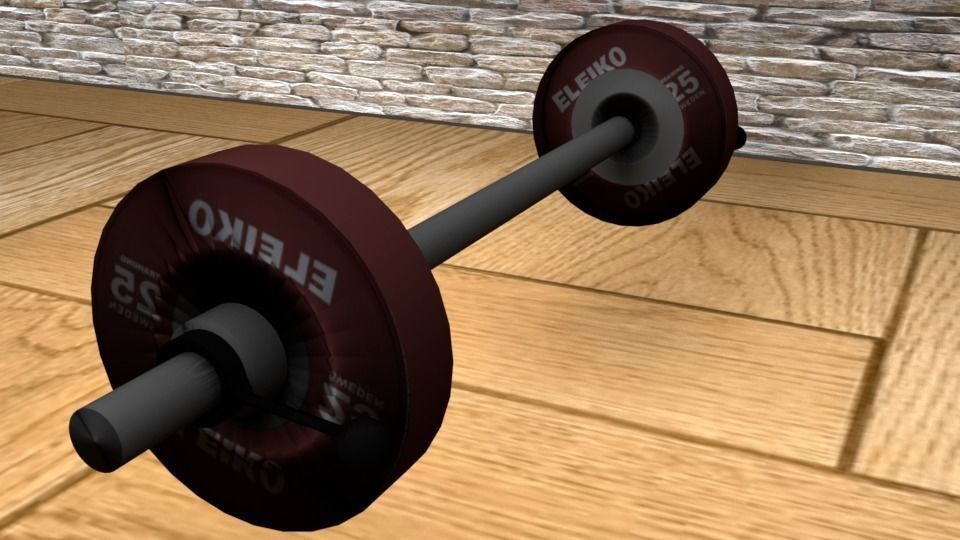 weight barbell Low-poly 3D model_0