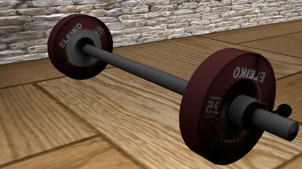 weight barbell Low-poly 3D model_1