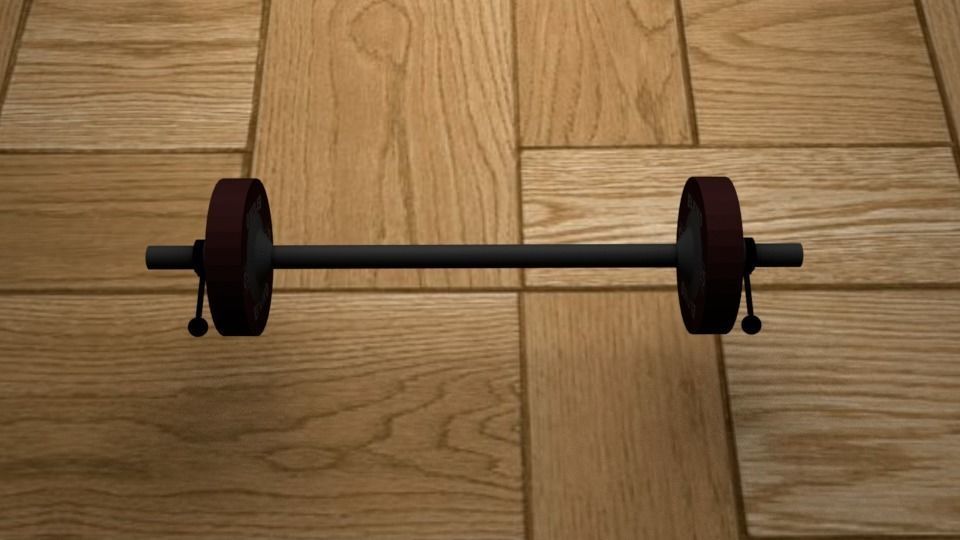 weight barbell Low-poly 3D model_2
