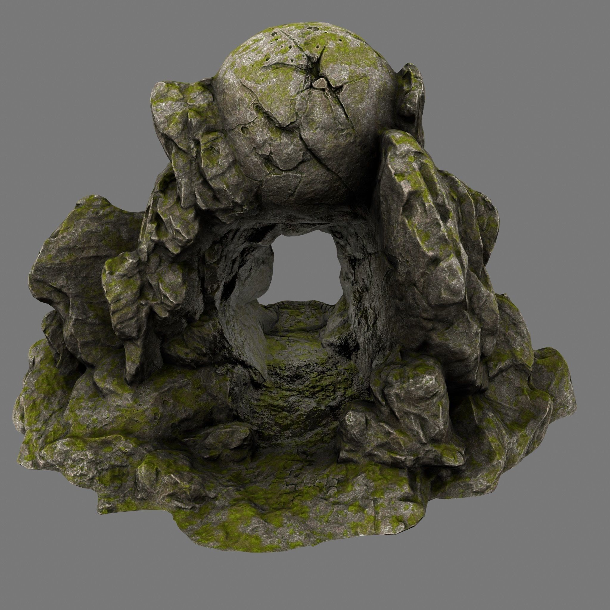 Skull Cave Low-poly 3D model_5