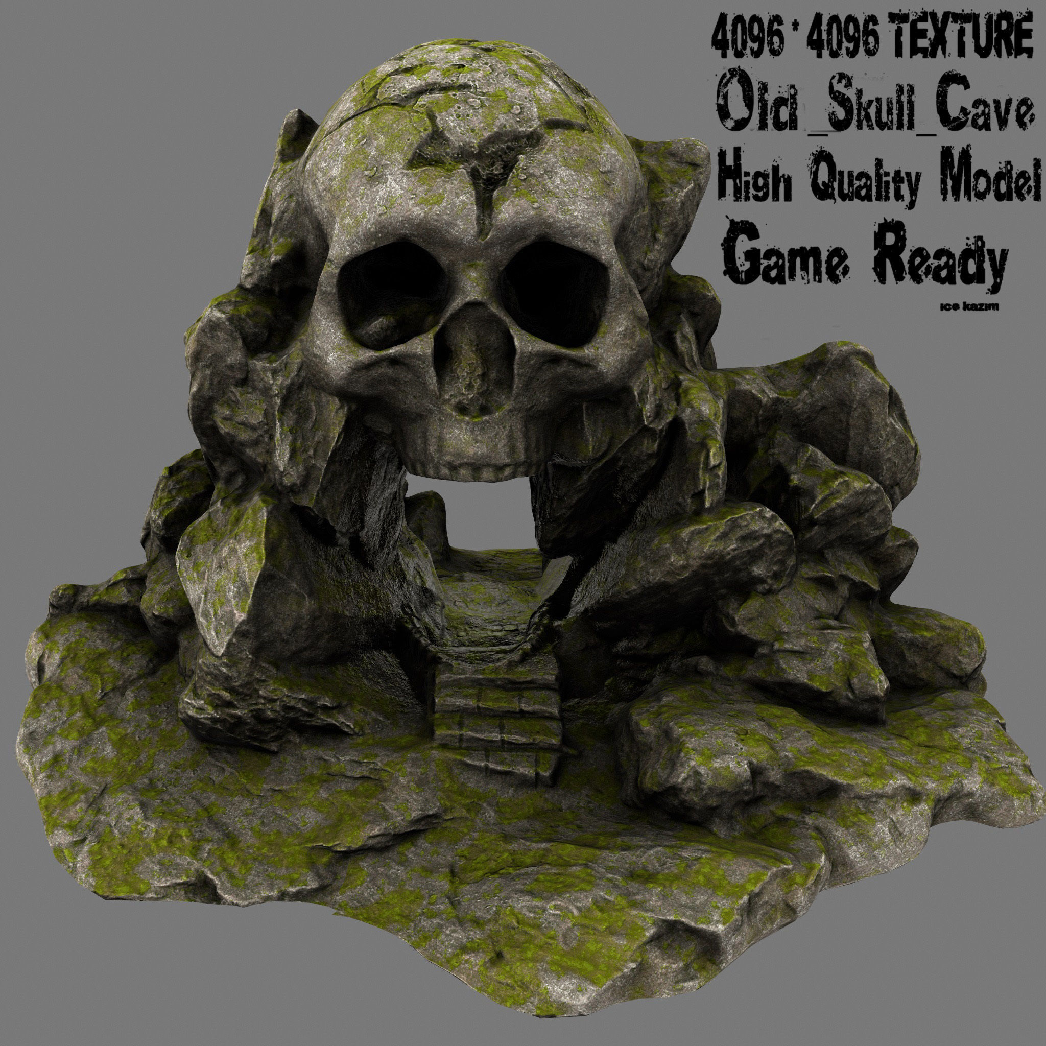 Skull Cave Low-poly 3D model_1