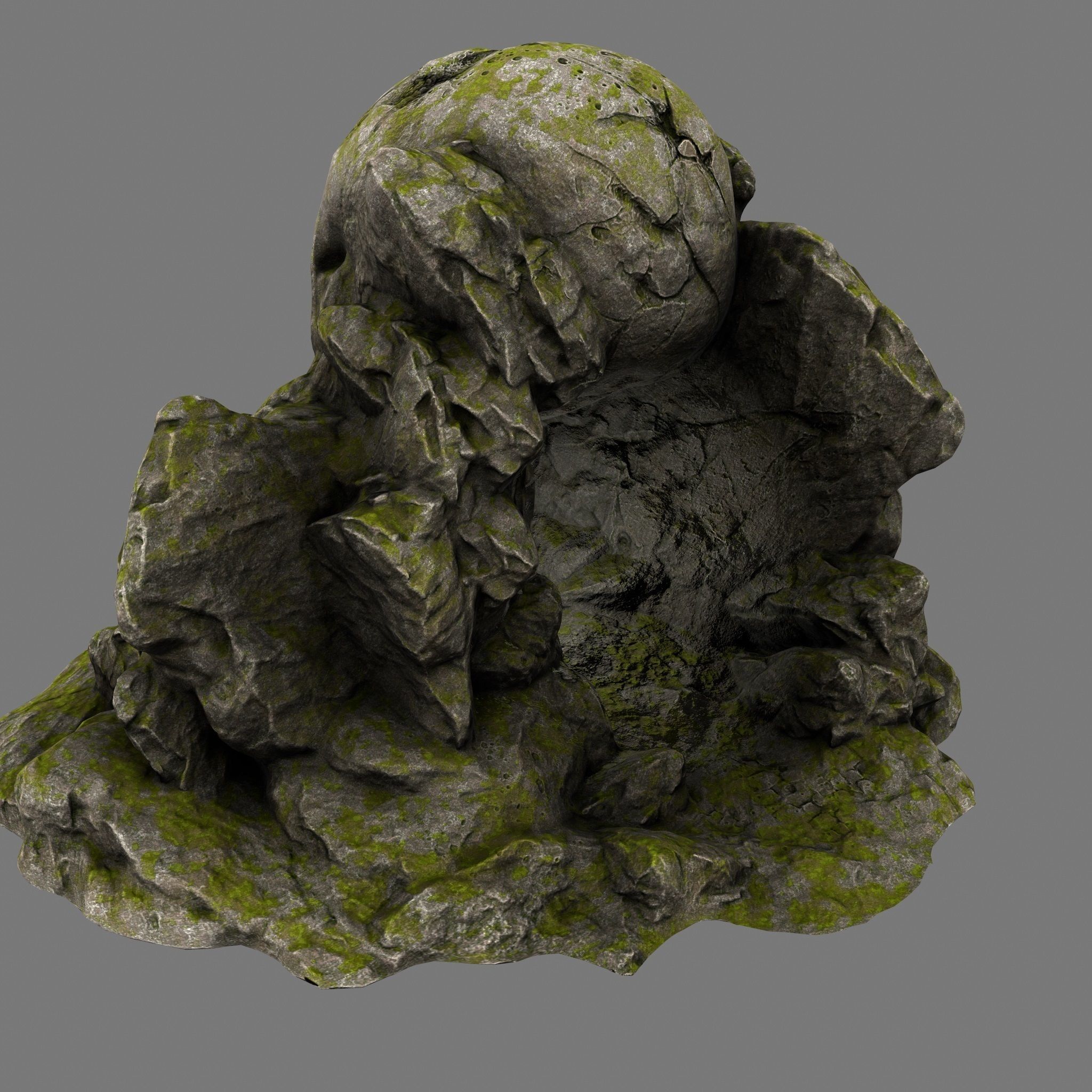 Skull Cave Low-poly 3D model_6