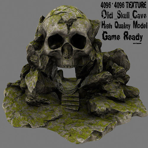Skull Cave Low-poly 3D model