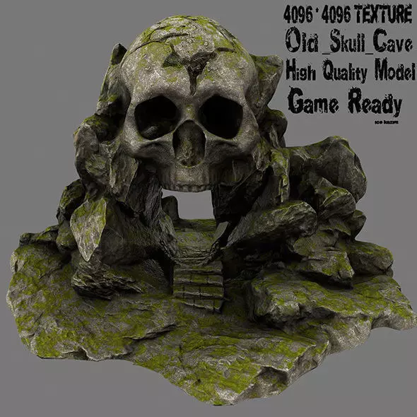 Skull Cave Low-poly 3D model_0