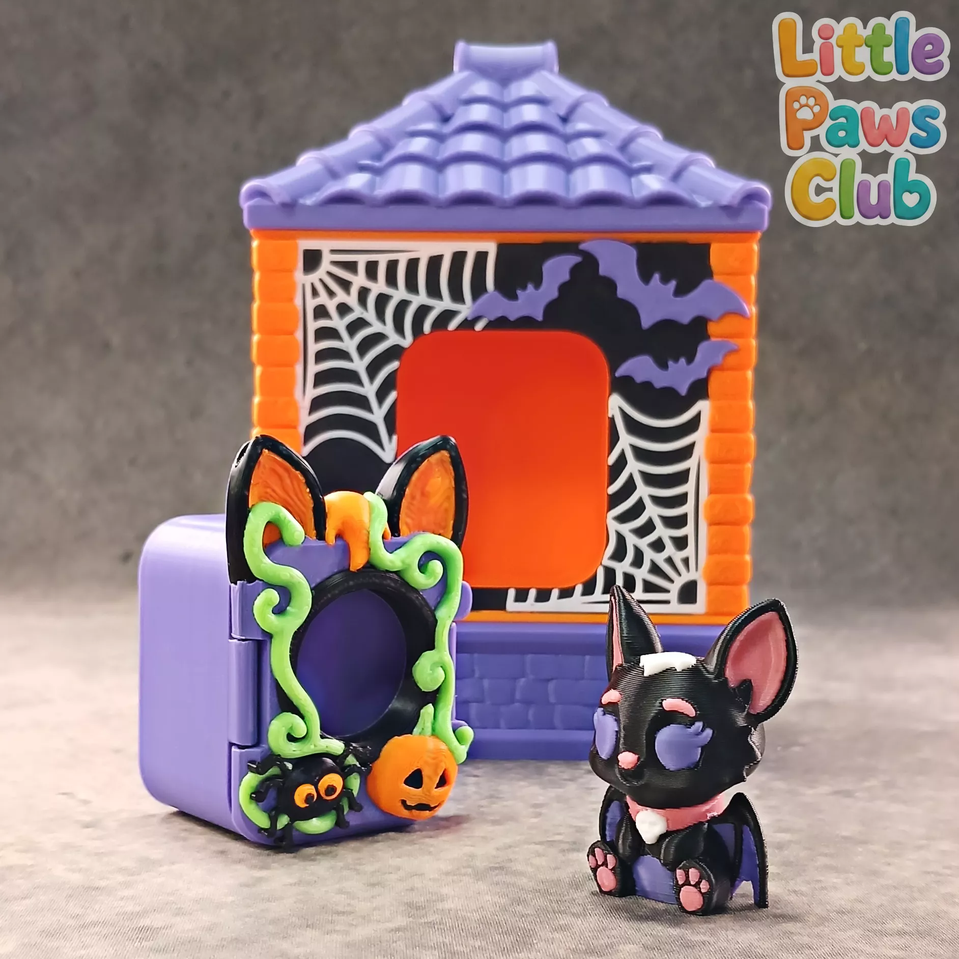 Little Paws Club Halloween Bat with Keychain Box House Free 3D print model