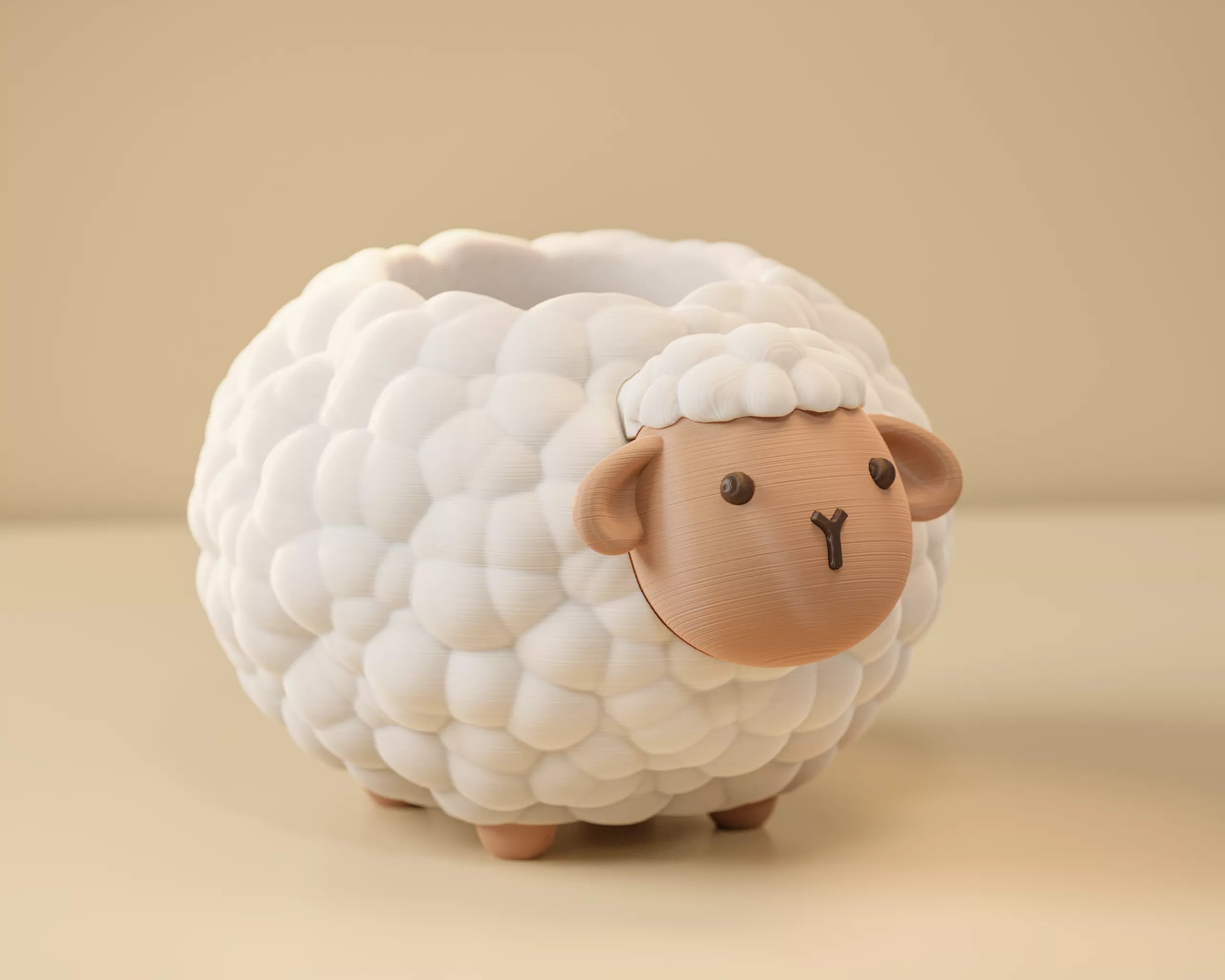 Lamb Pencil Holder - Sheep Vase - Cute Animal Planter 3D print model