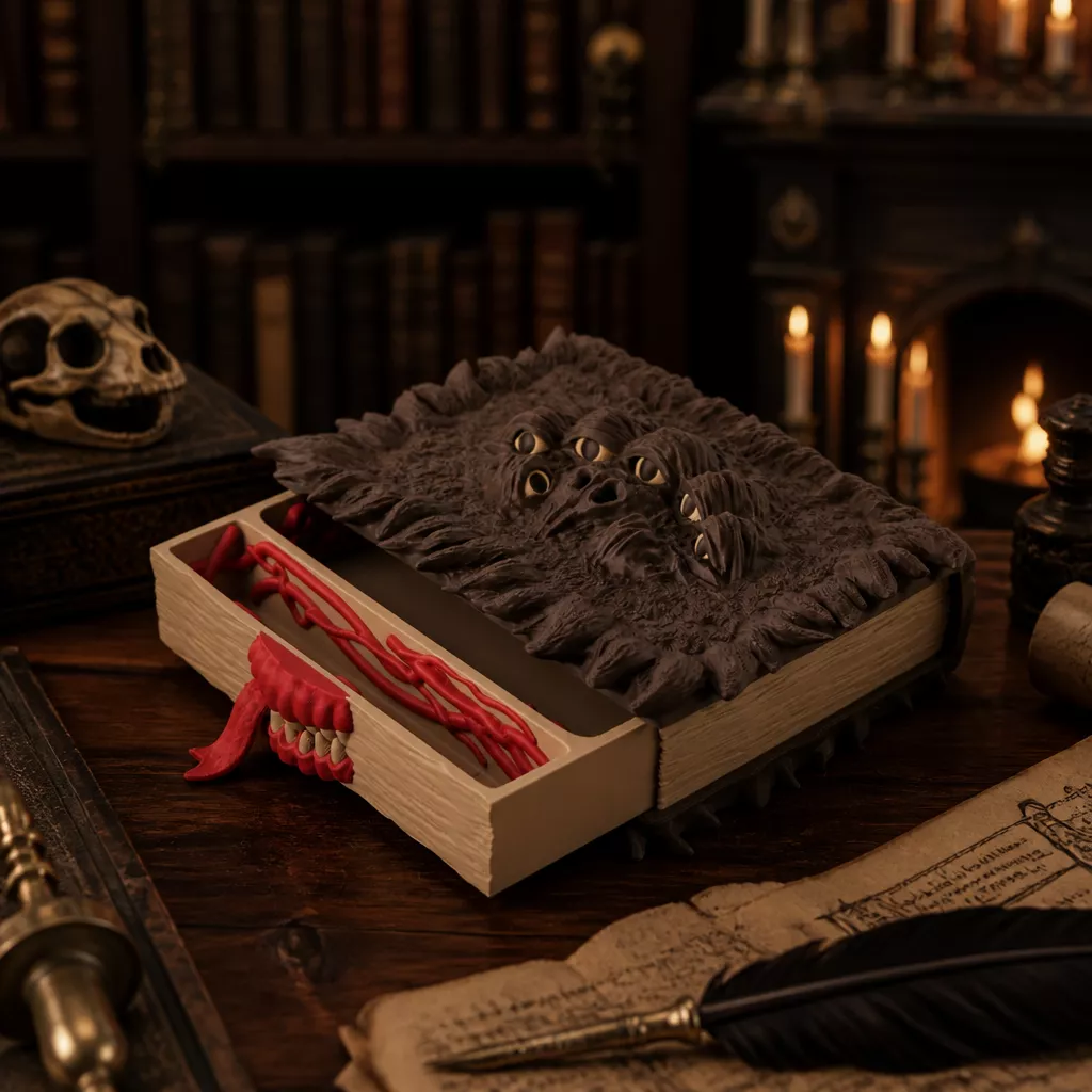 Casket Is Living Book - Intricate Creature-Themed Spellbook 3D print model