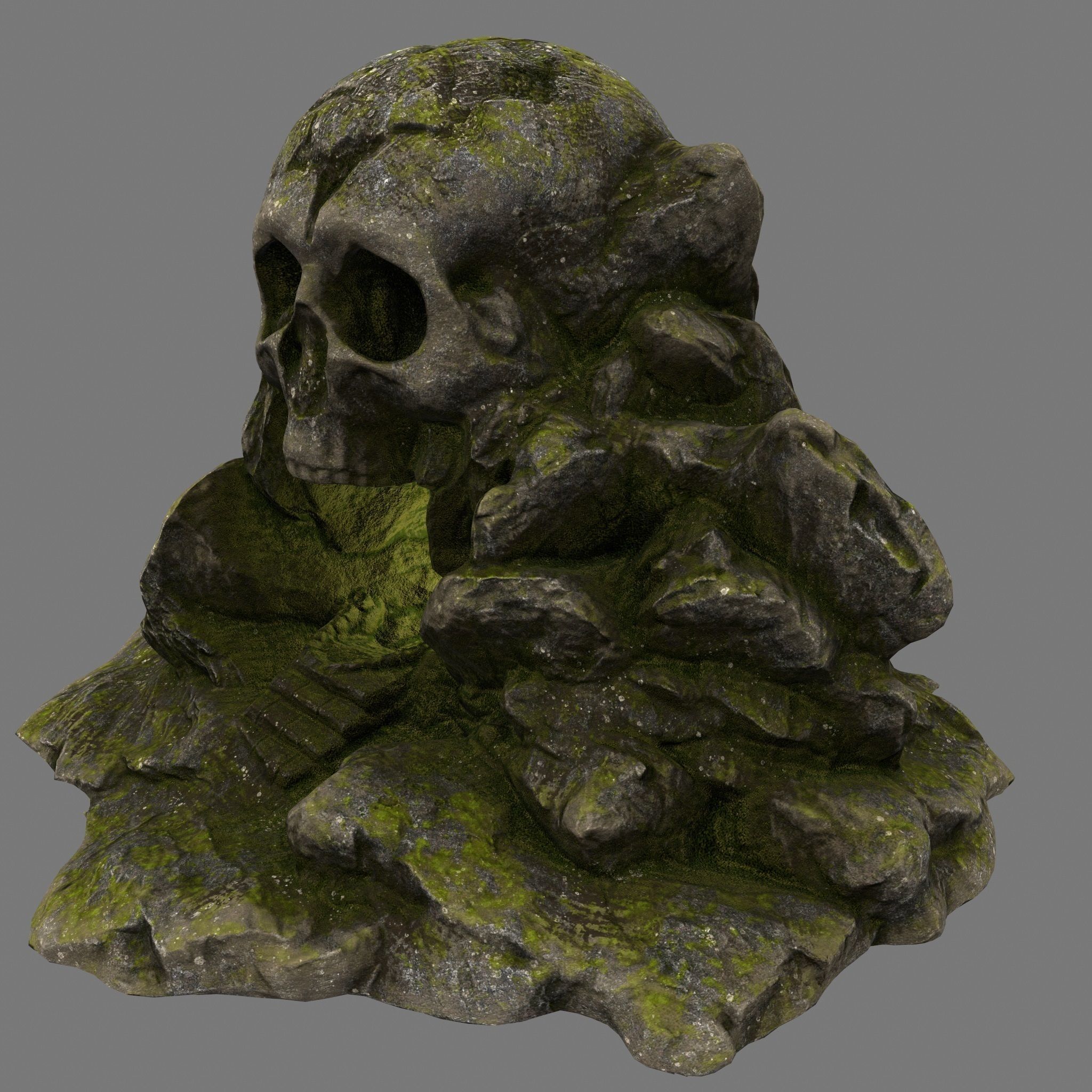 Skull Cave Low-poly 3D model_7