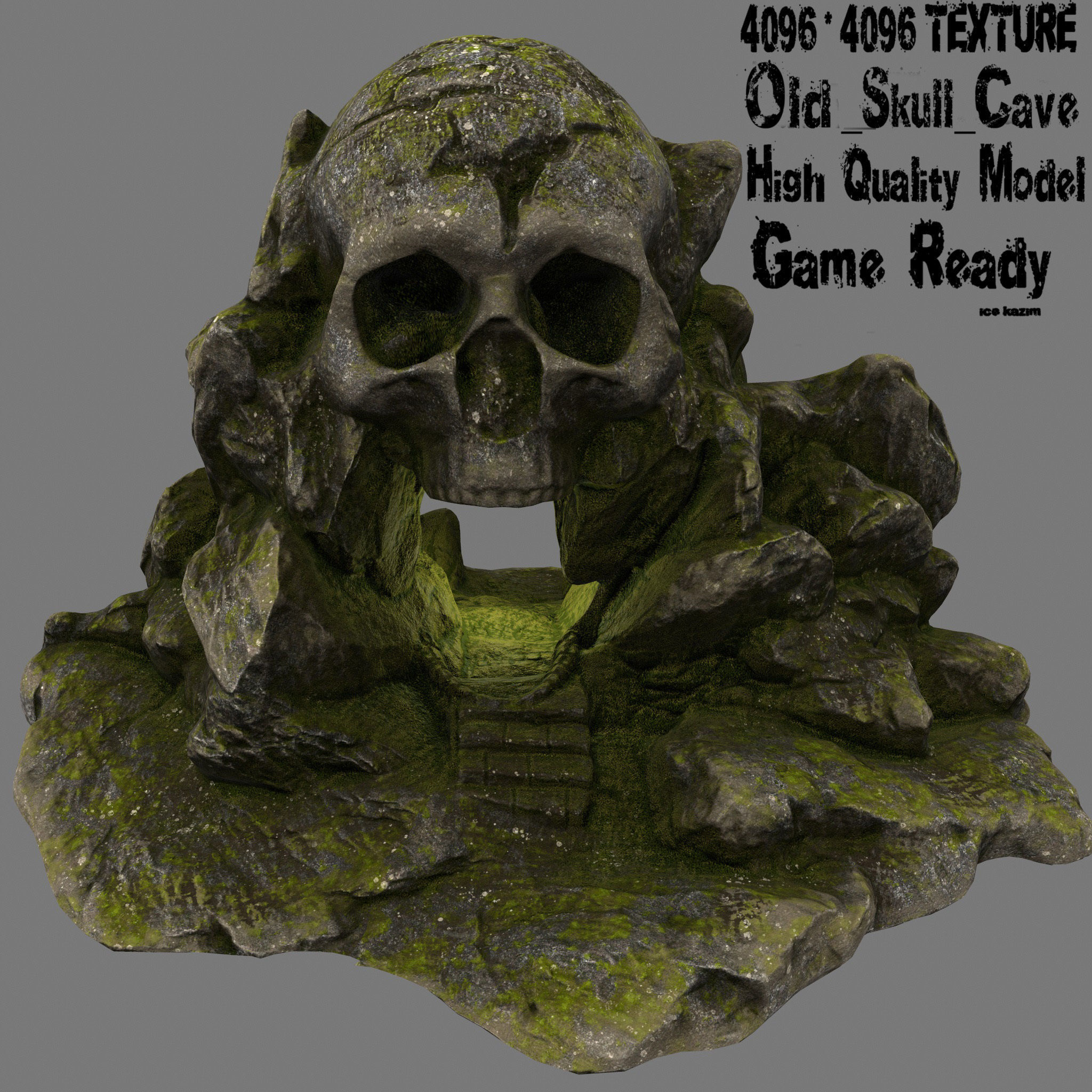 Skull Cave Low-poly 3D model_1