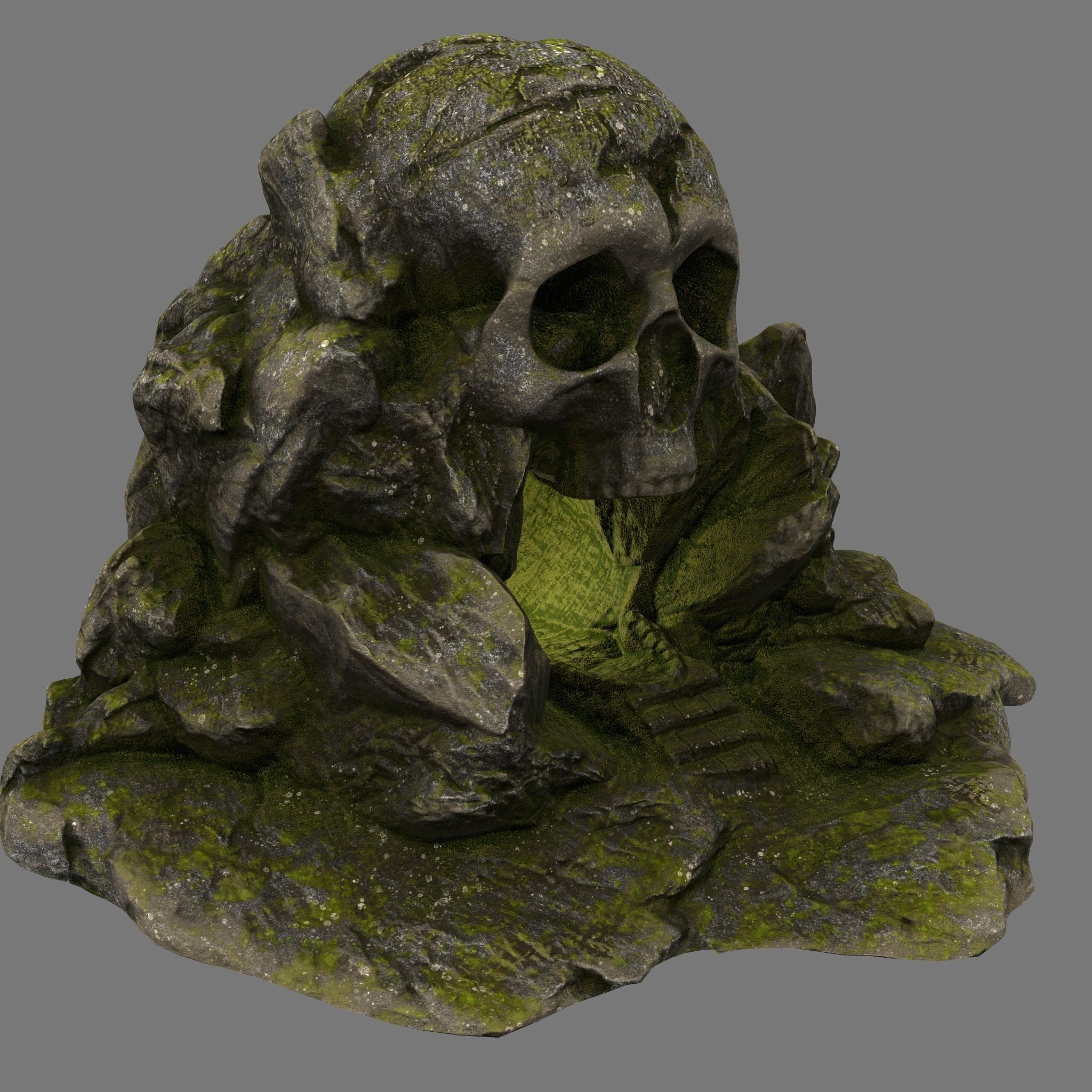 Skull Cave Low-poly 3D model_2