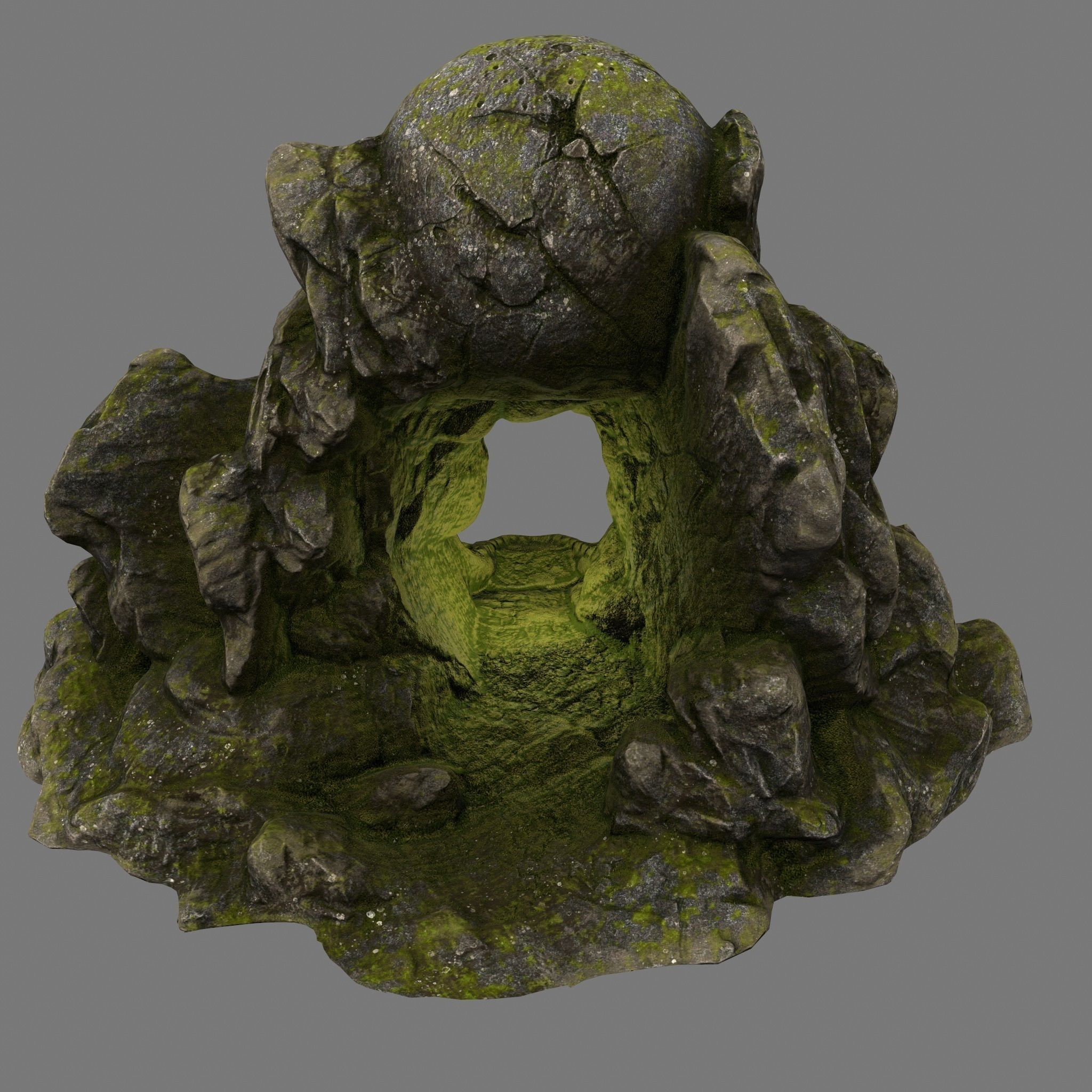 Skull Cave Low-poly 3D model_5