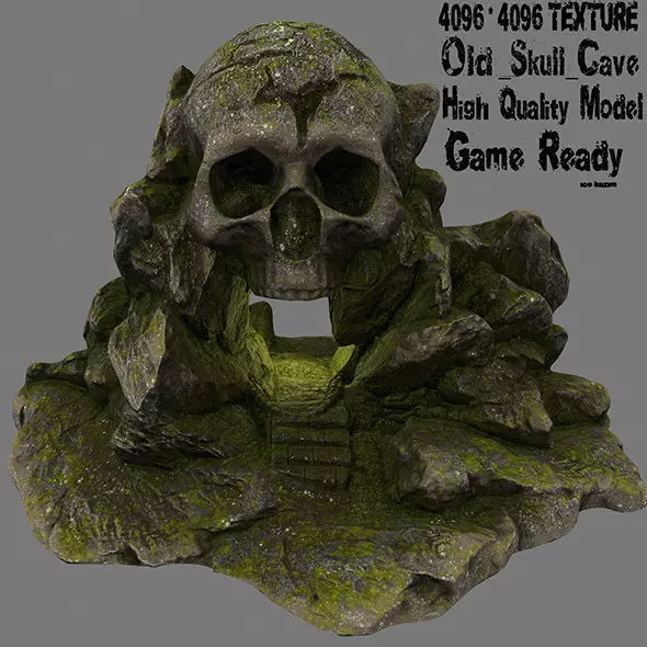 Skull Cave Low-poly 3D model_0
