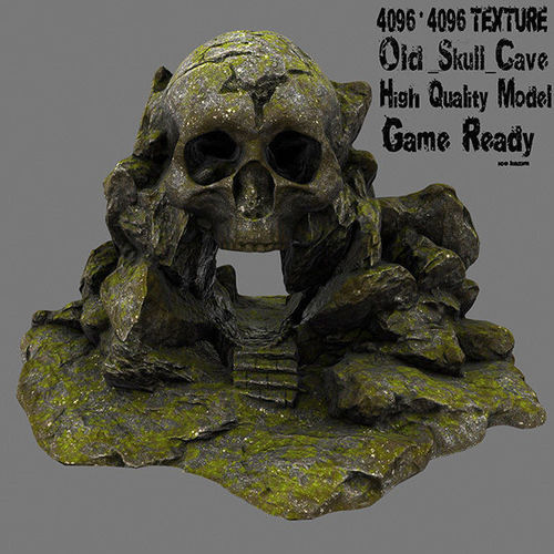 Skull Cave Low-poly 3D model