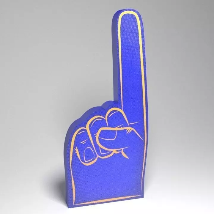 number one foam hand 3D model_0