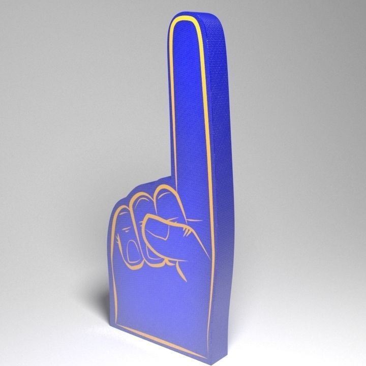number one foam hand 3D model_2