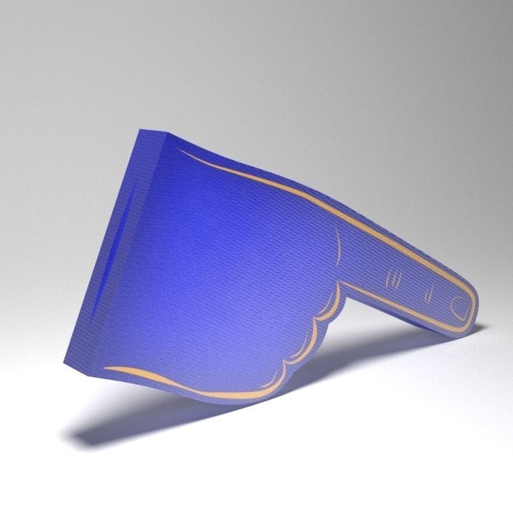 number one foam hand 3D model_1