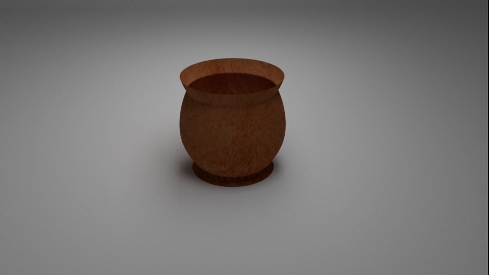 clay pot Low-poly 3D model_0