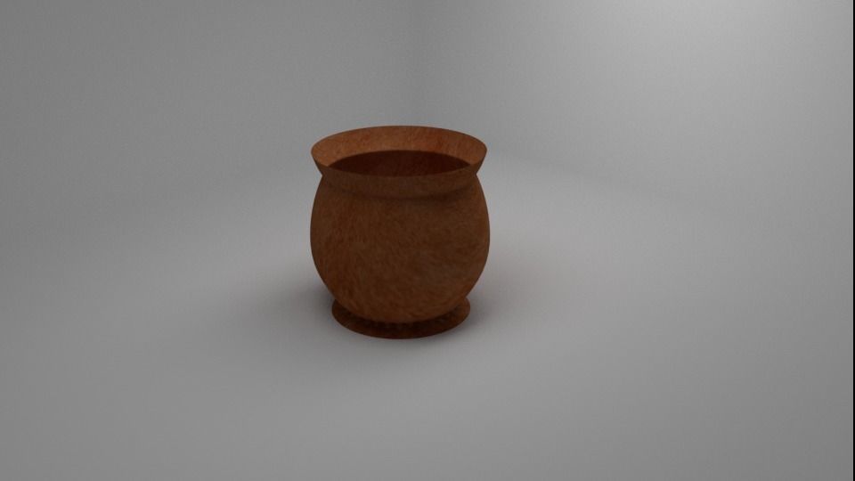 clay pot Low-poly 3D model_1
