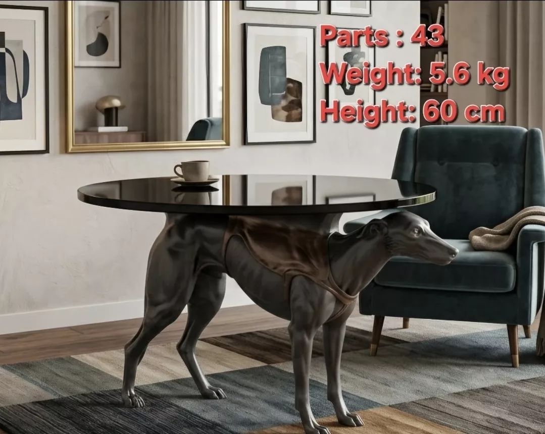 Modern Greyhound Dog Side Table 3D print model
