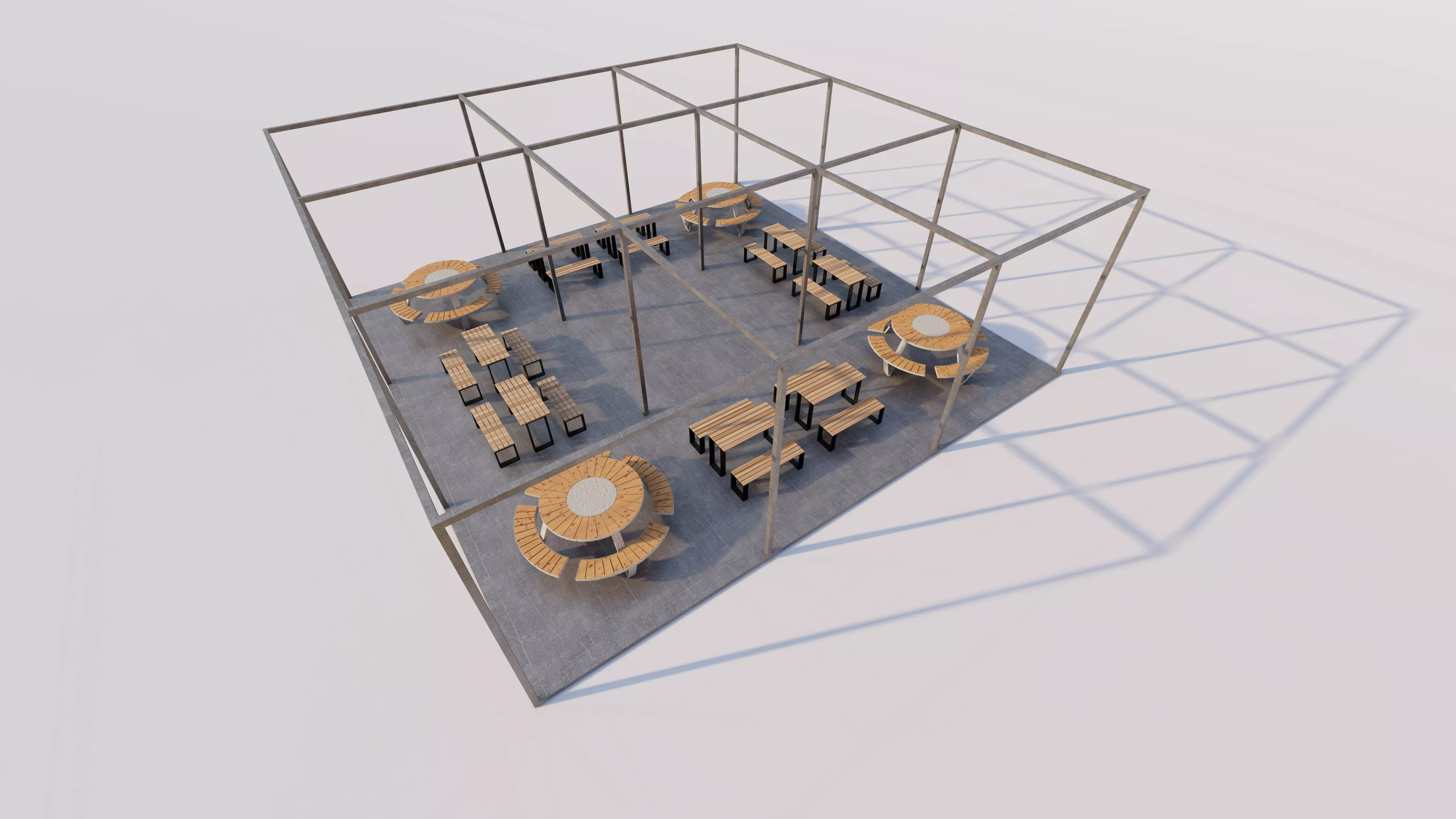 Modern Outdoor Seating Pavilion 3D model