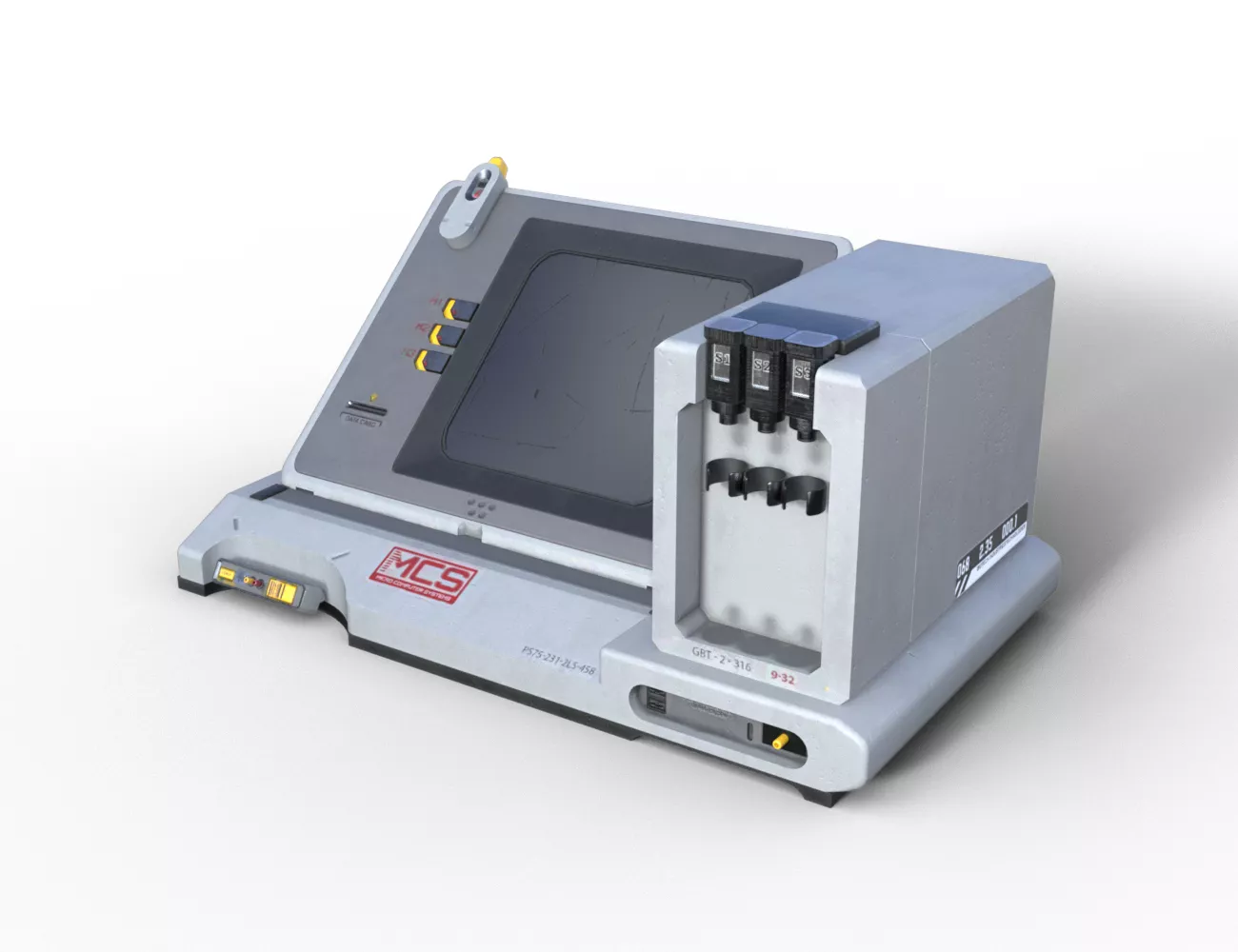 Sci-Fi Modular Computer Terminal Free low-poly 3D model