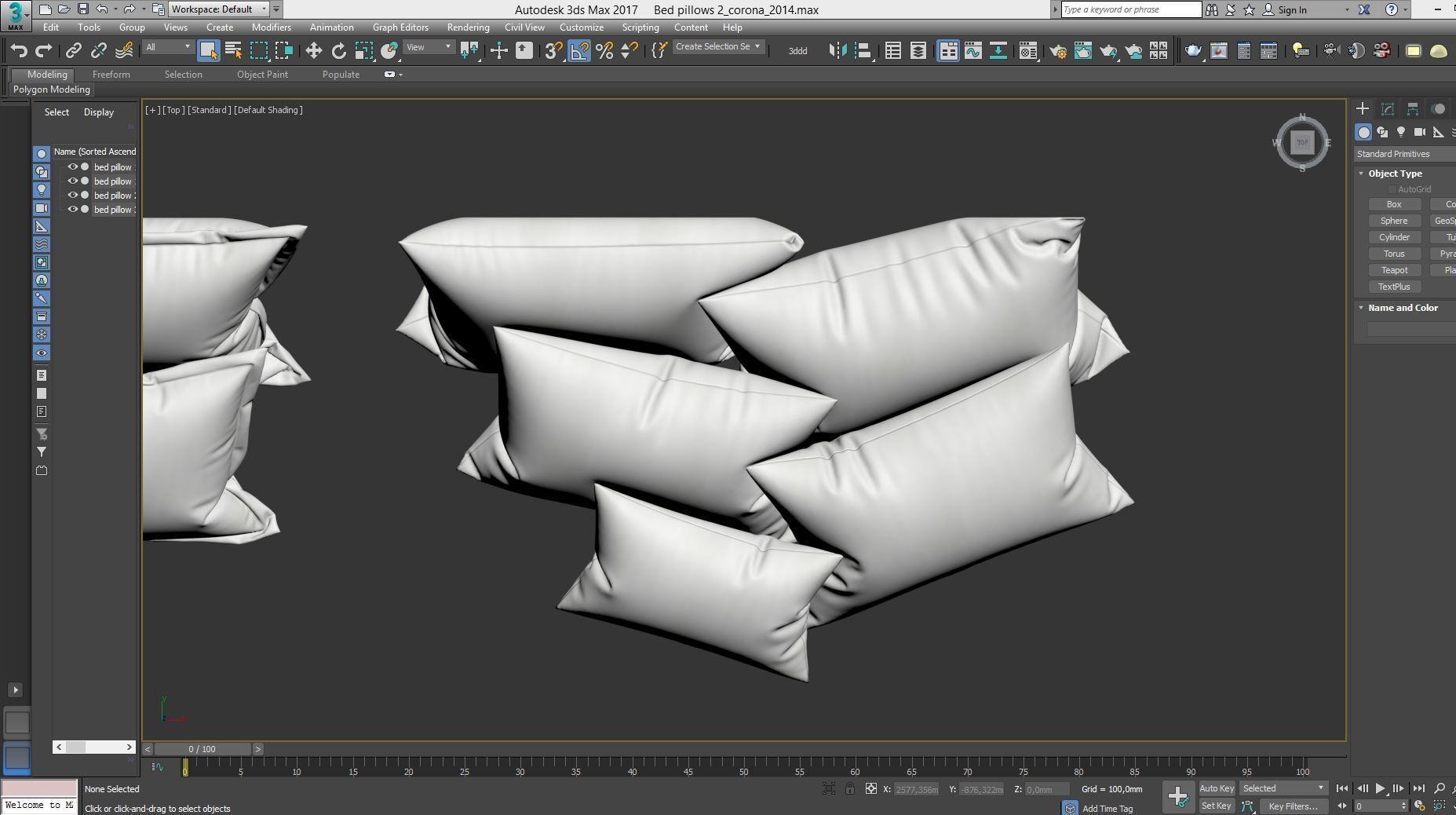 White Bed Pillows 02  3 sets  14 different Pillows 3D model 3D model_11