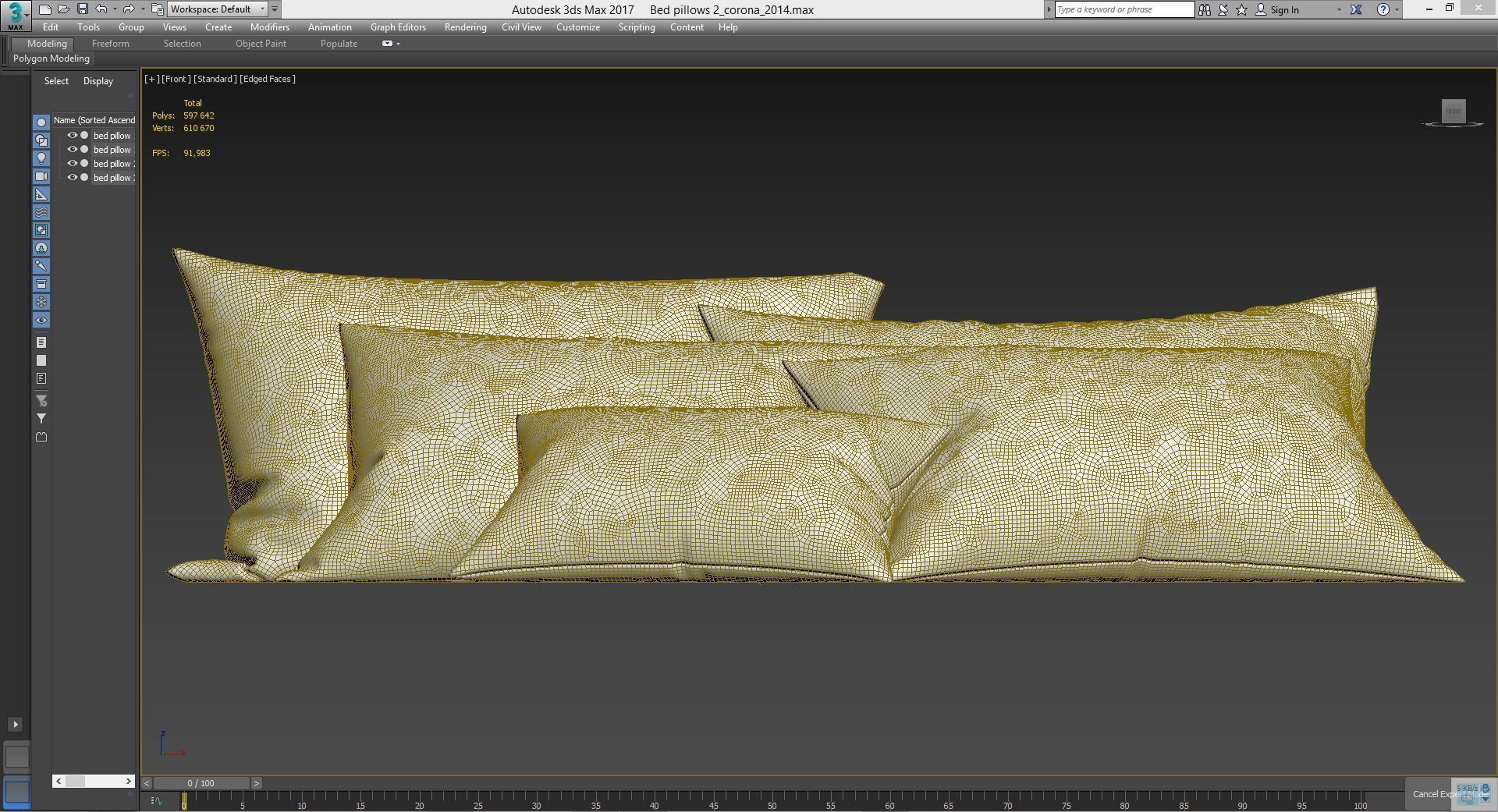 White Bed Pillows 02  3 sets  14 different Pillows 3D model 3D model_18