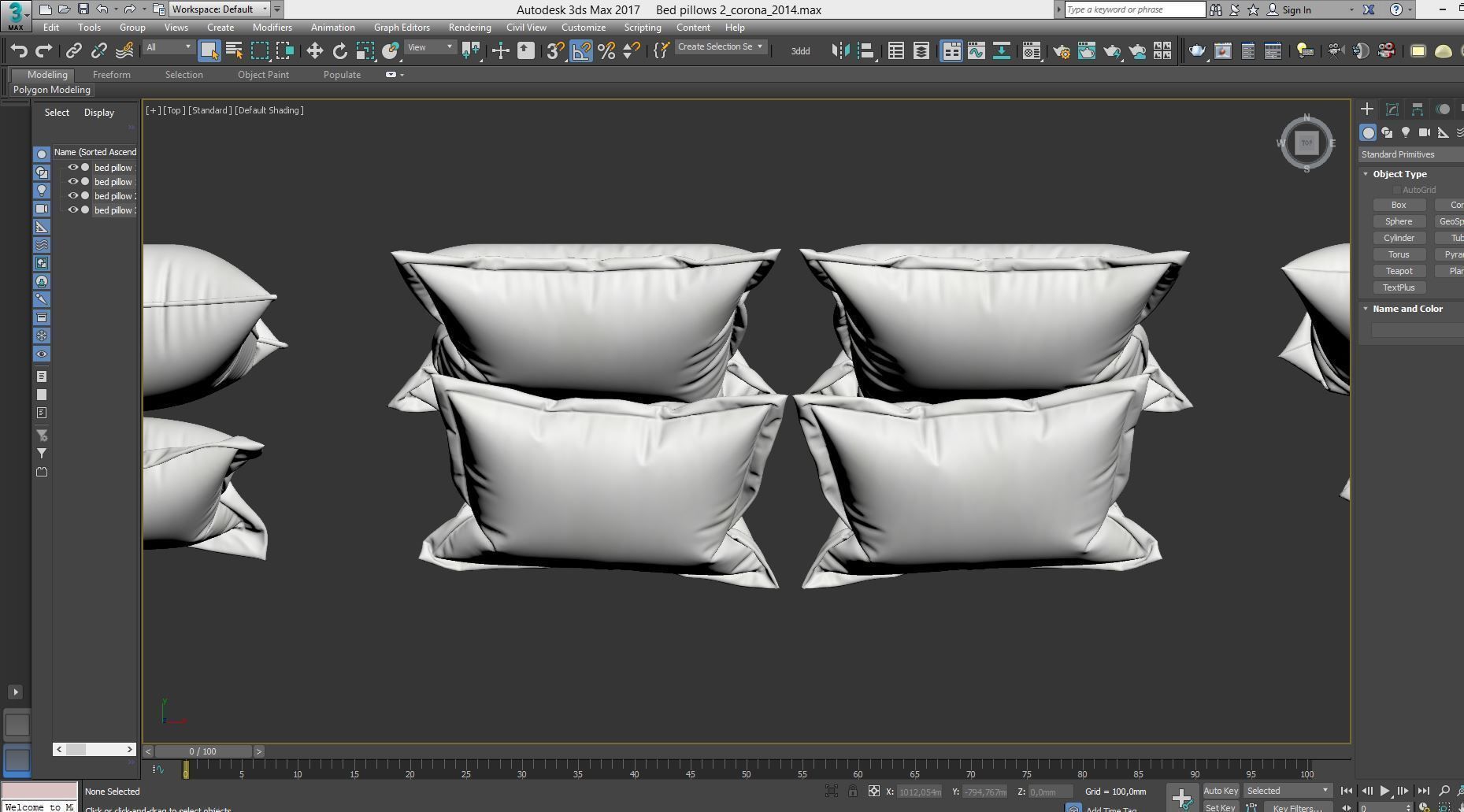 White Bed Pillows 02  3 sets  14 different Pillows 3D model 3D model_10