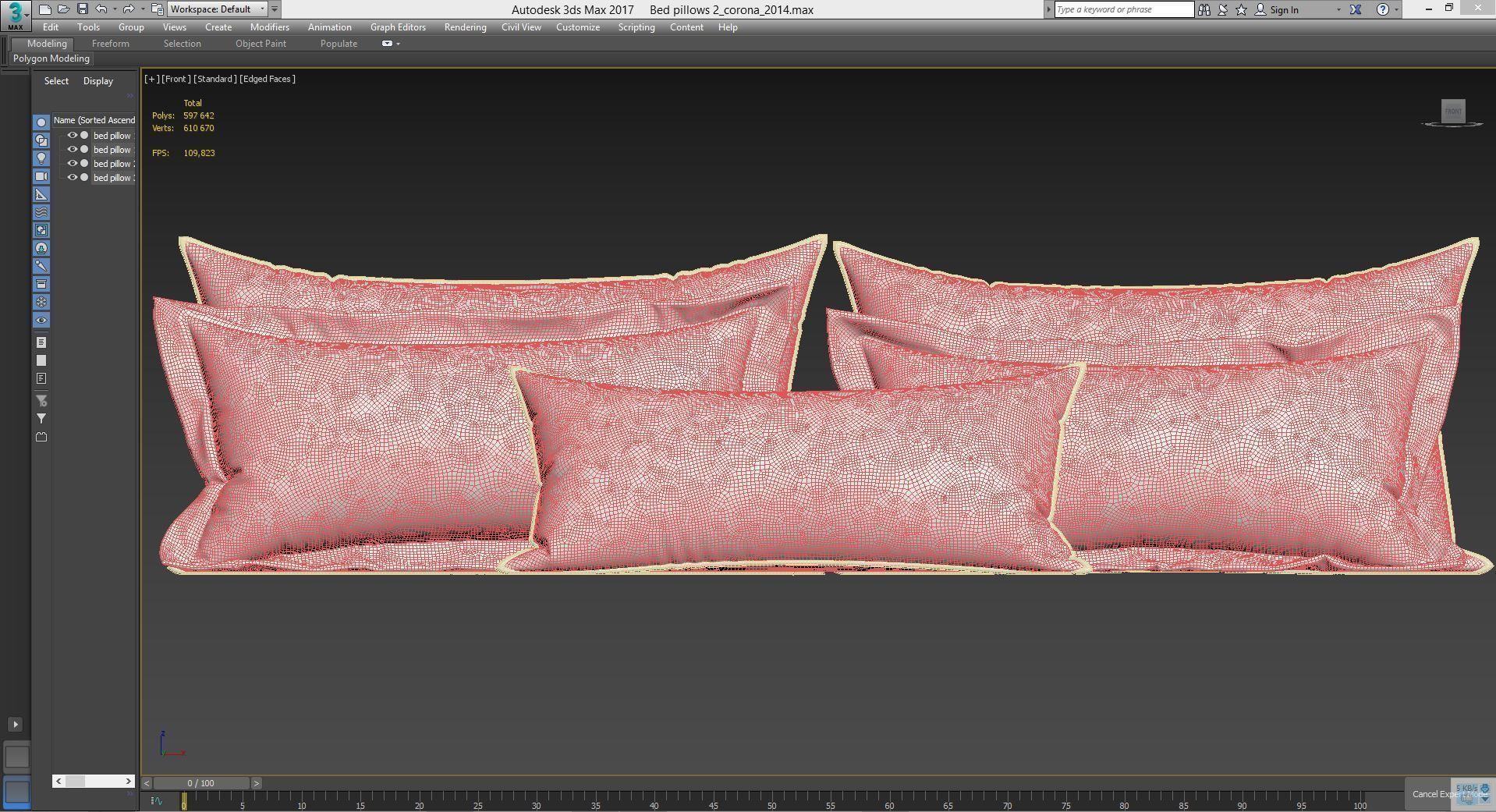 White Bed Pillows 02  3 sets  14 different Pillows 3D model 3D model_17