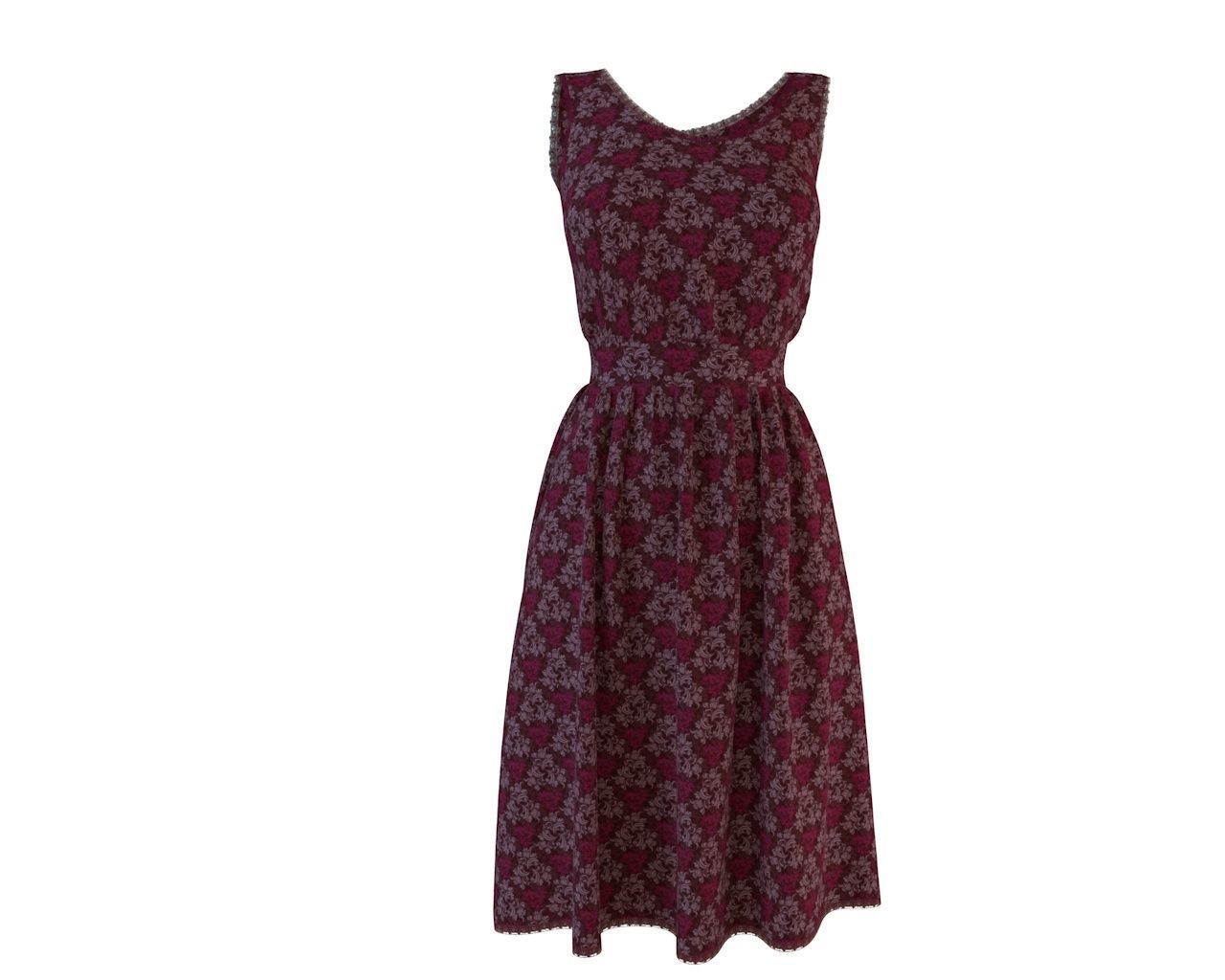 Stylish Designer Women dress 3D model  Free 3D model_3