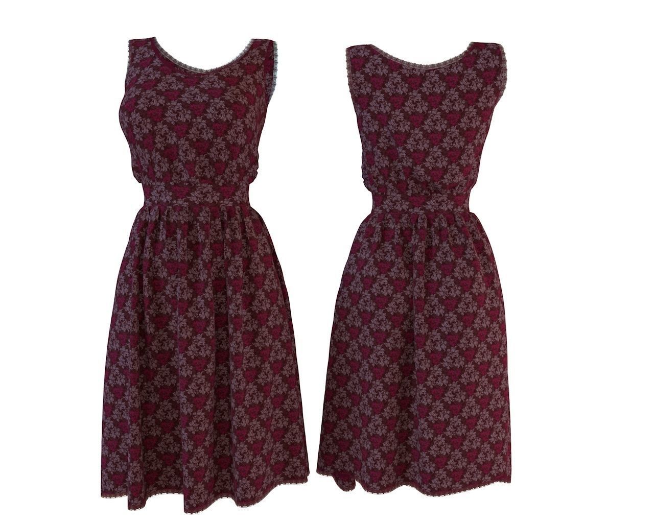 Stylish Designer Women dress 3D model  Free 3D model_2