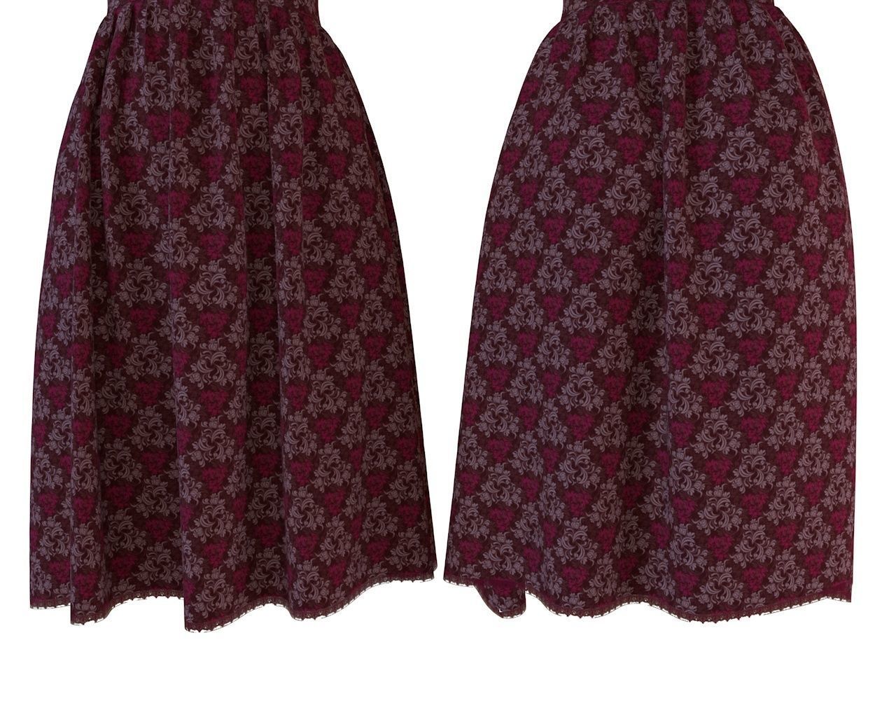 Stylish Designer Women dress 3D model  Free 3D model_1