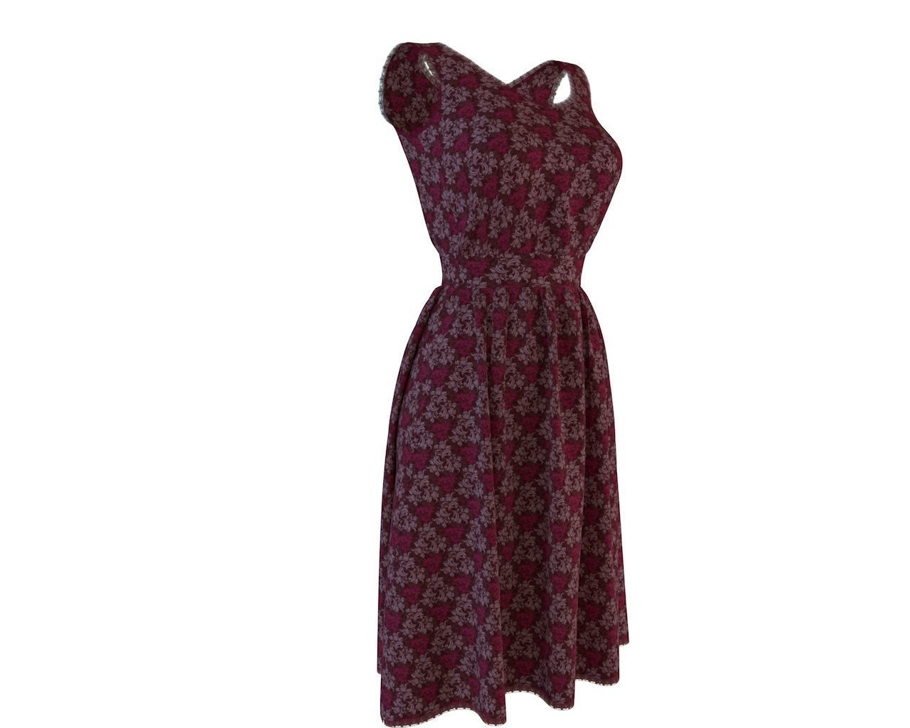 Stylish Designer Women dress 3D model  Free 3D model_4