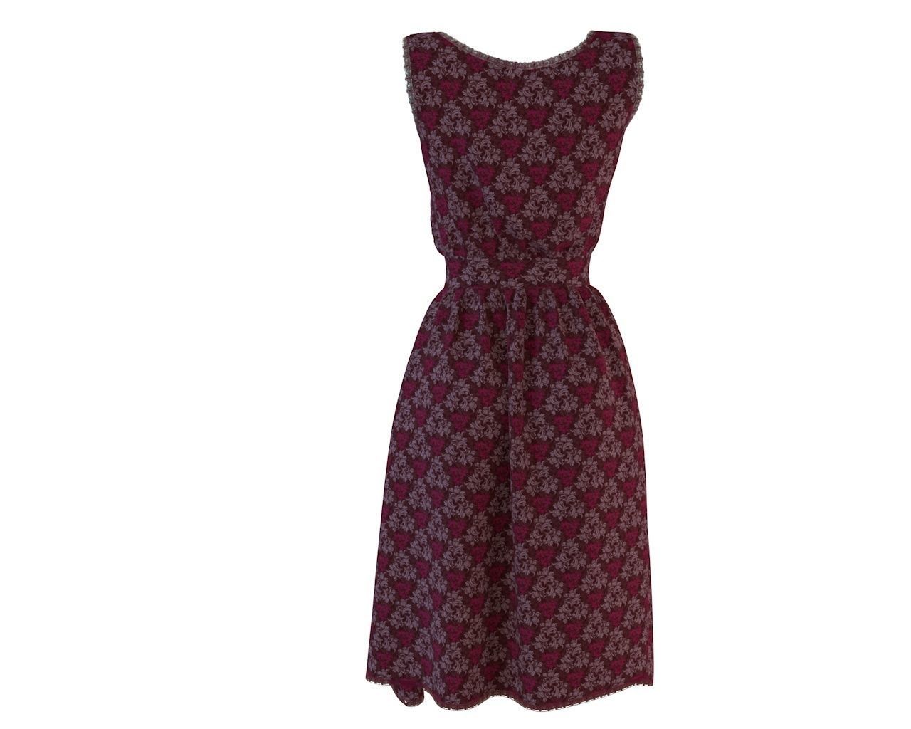 Stylish Designer Women dress 3D model  Free 3D model_7