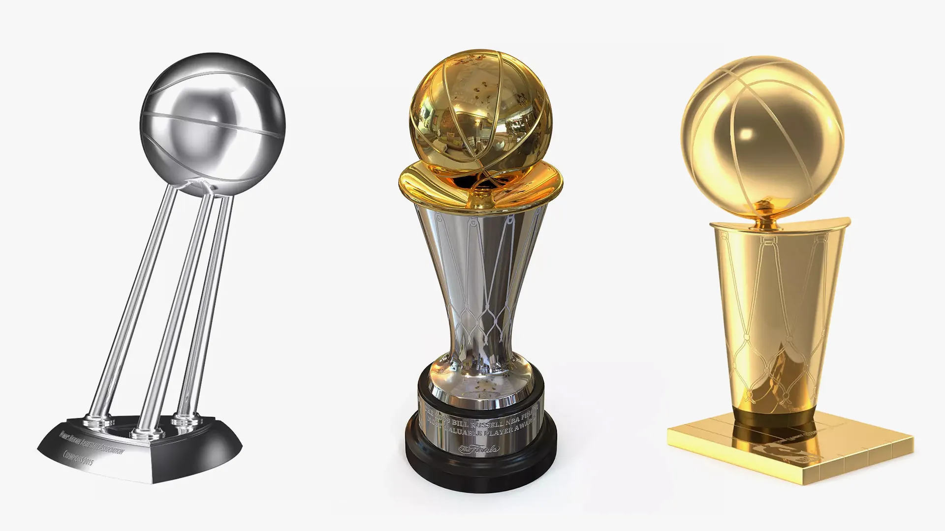Basketball Championship Trophies Collection 3D Model Pack
