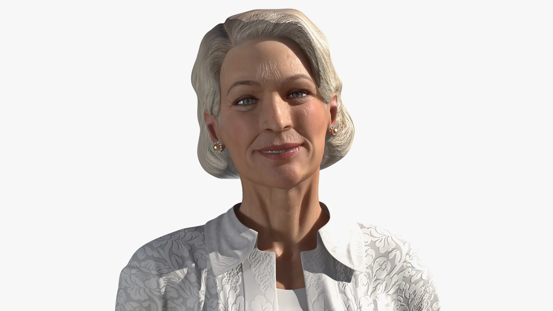Elderly Lady in Casual Clothes Rigged 3D model