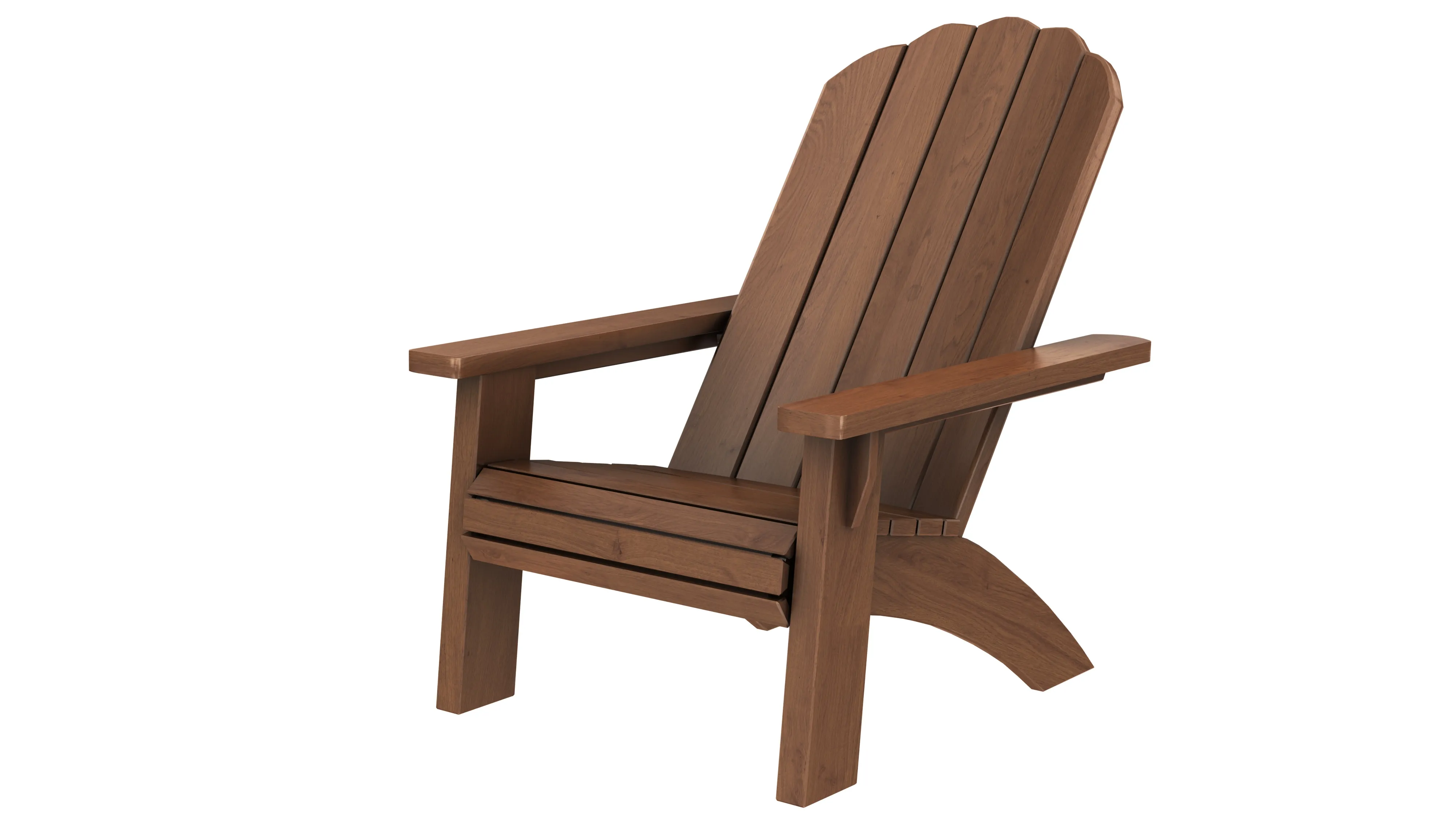 Wooden Garden Chair Low-poly 3D model