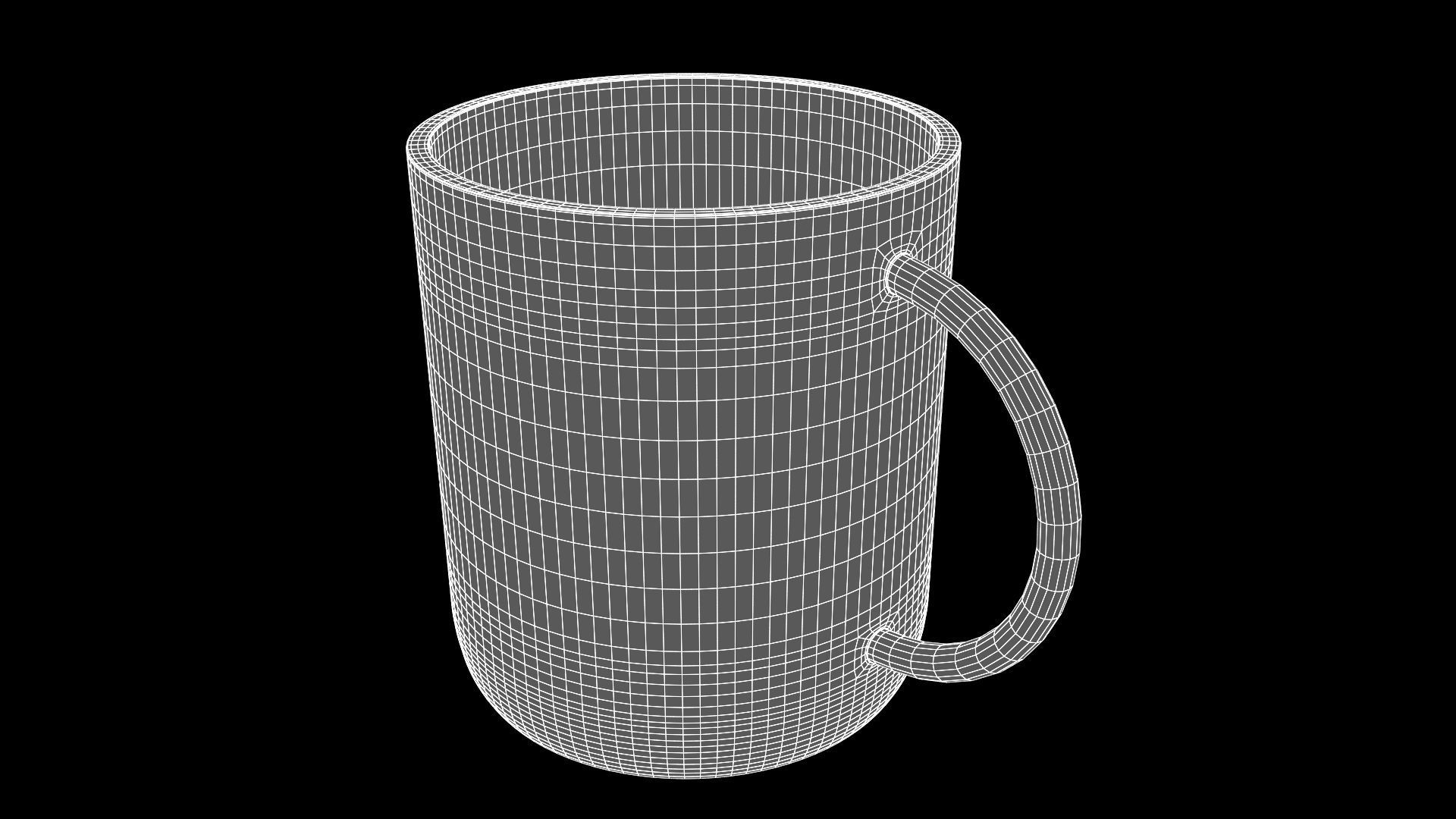Black Plastic Mug 3D model_2