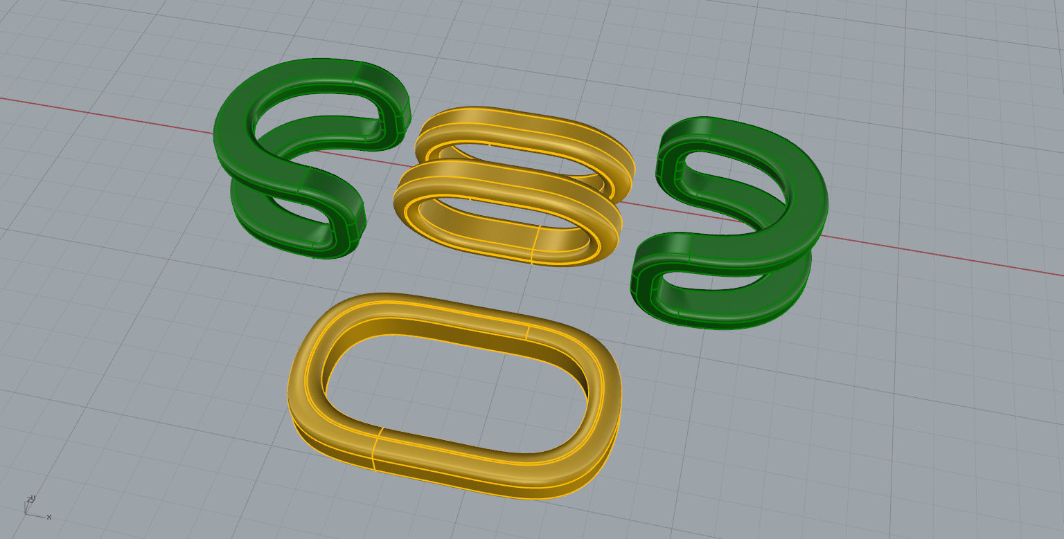 Necklace N 4 gold and silver chain 3D print model_8