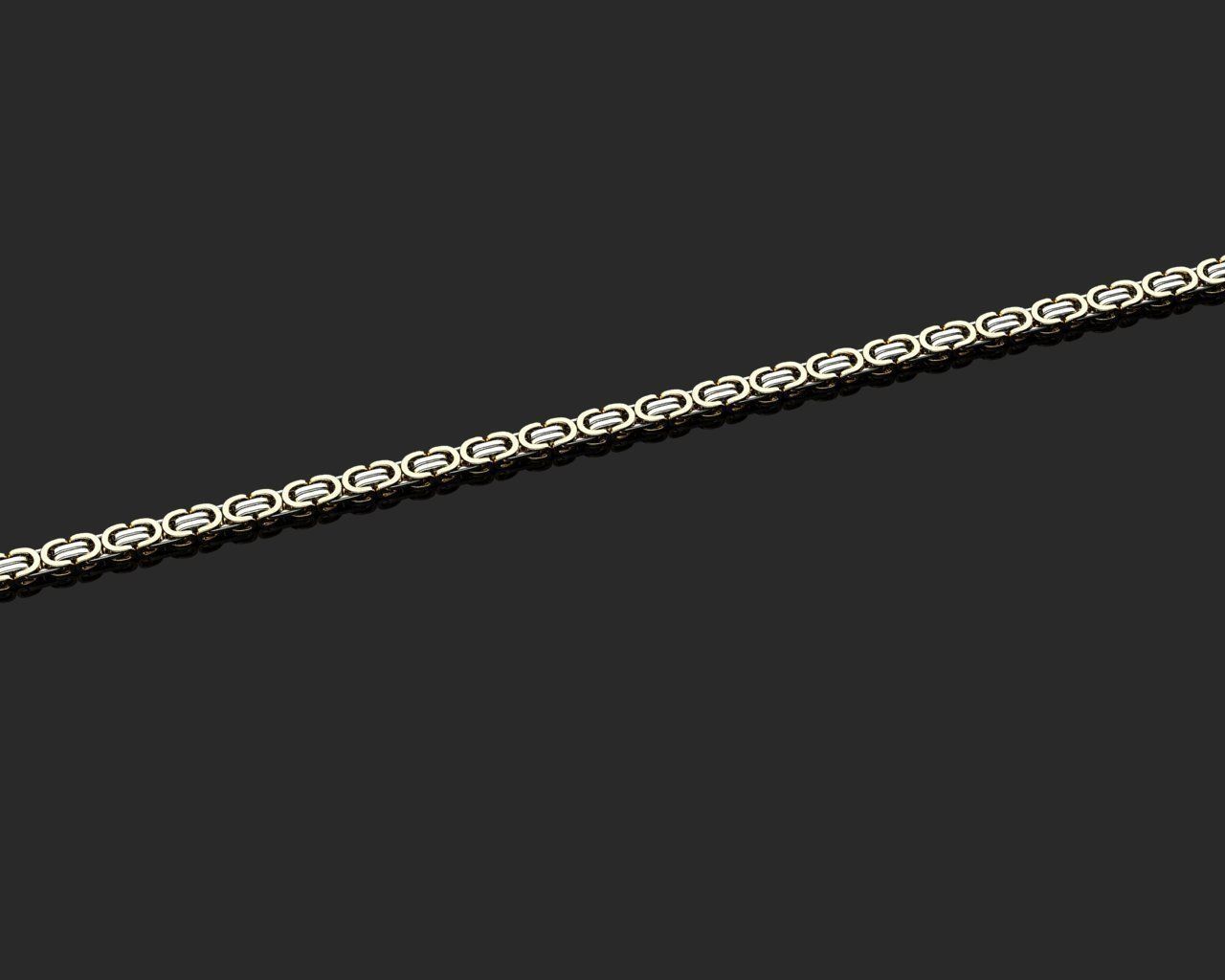 Necklace N 4 gold and silver chain 3D print model_5